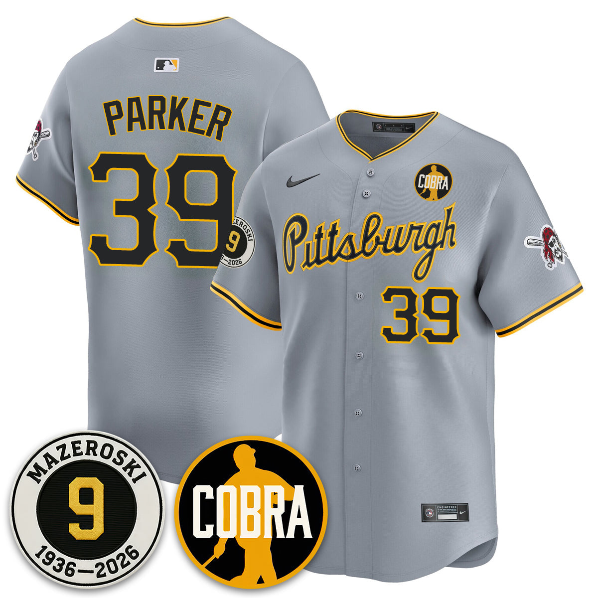 PIT Memories Vapor Limited Jersey - Bill Mazeroski Patch - Stitched