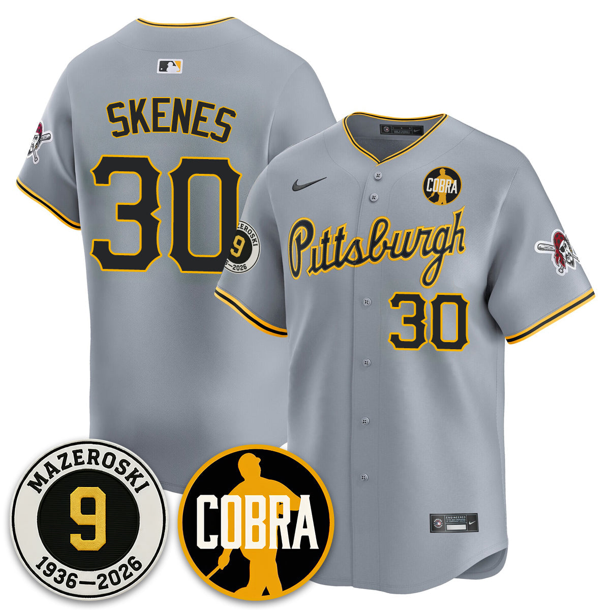 PIT Memories Vapor Limited Jersey - Bill Mazeroski Patch - Stitched