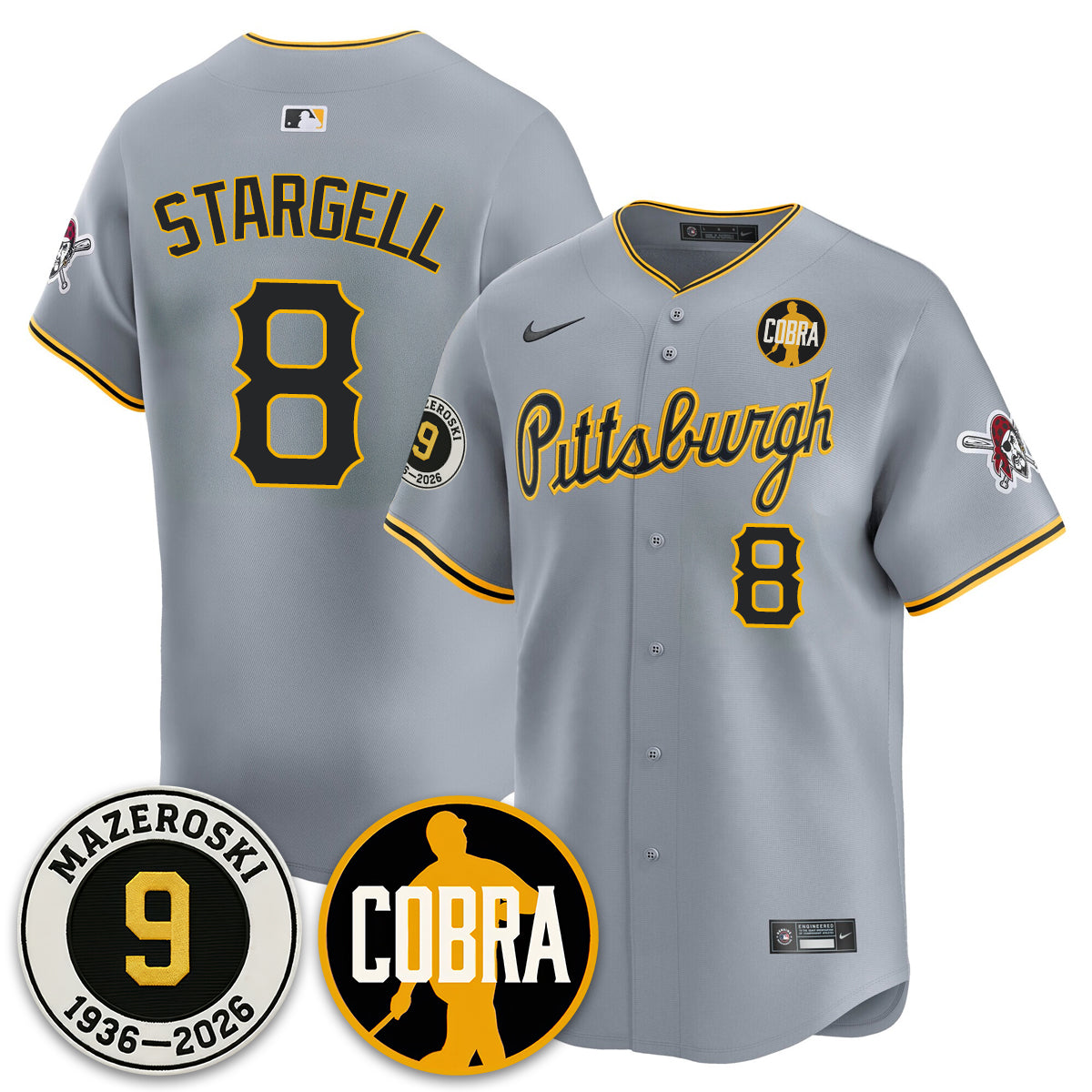 PIT Memories Vapor Limited Jersey - Bill Mazeroski Patch - Stitched