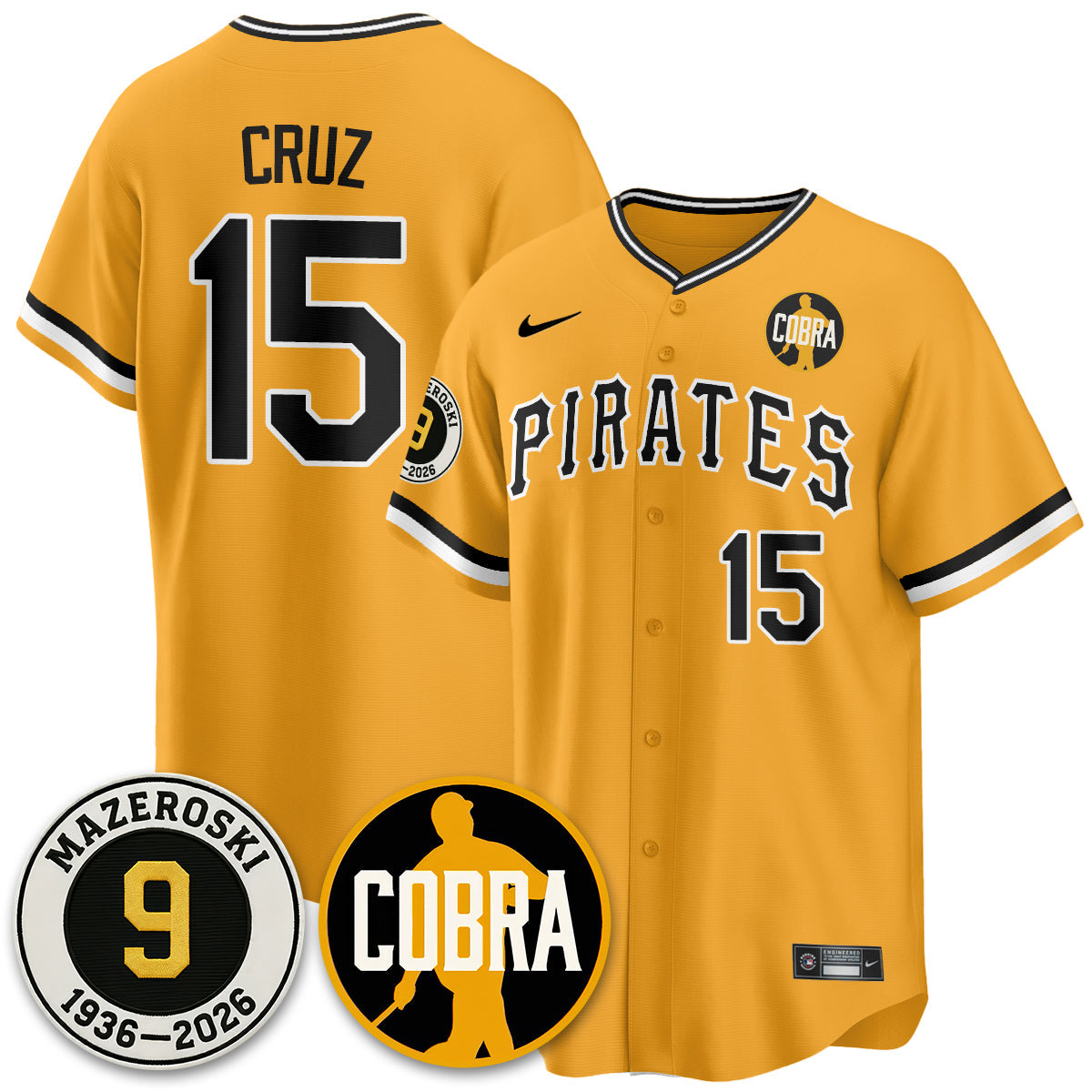 PIT Memories Vapor Limited Jersey - Bill Mazeroski Patch - Stitched