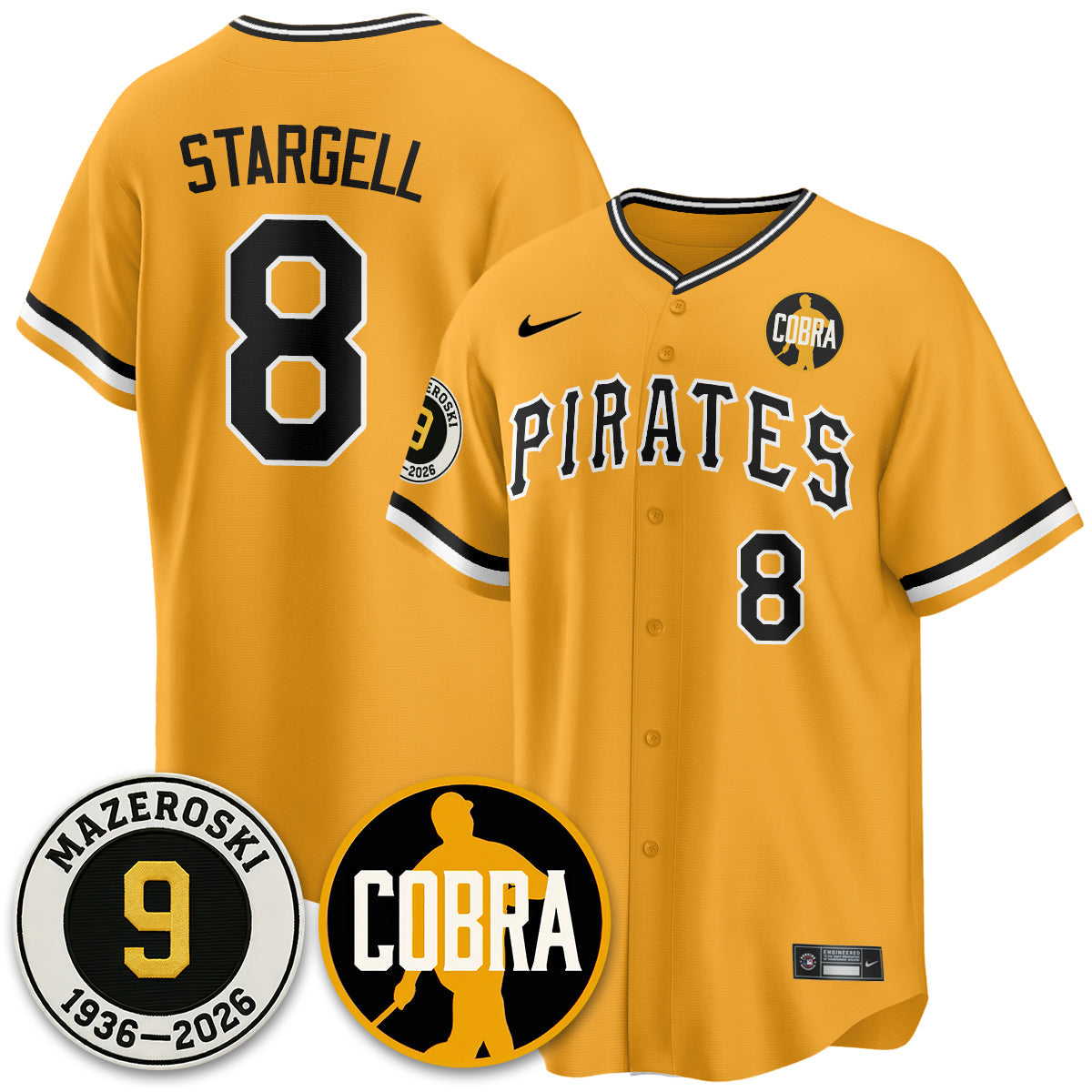PIT Memories Vapor Limited Jersey - Bill Mazeroski Patch - Stitched