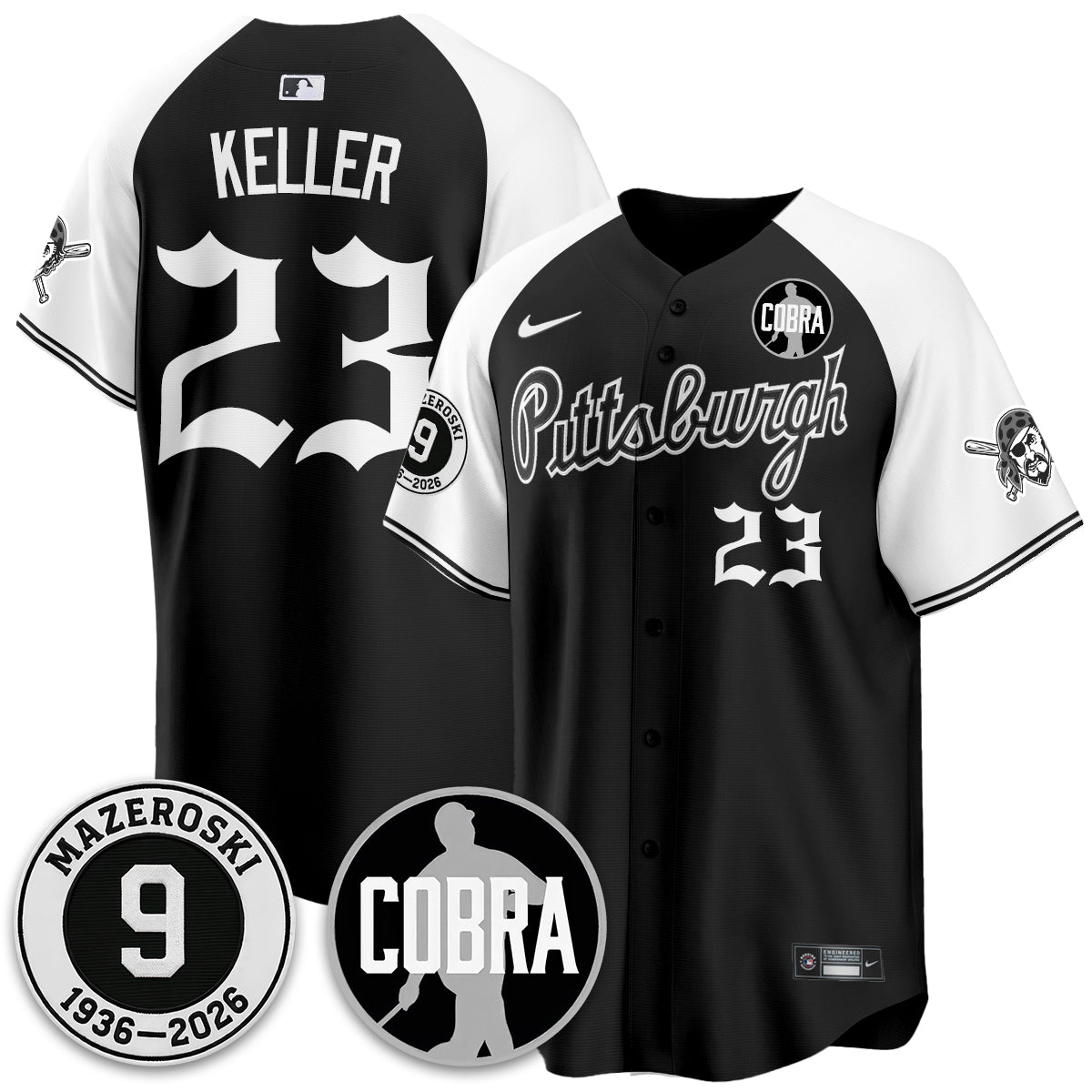 PIT Memories Vapor Limited Gothic Jersey - Bill Mazeroski Patch - Stitched