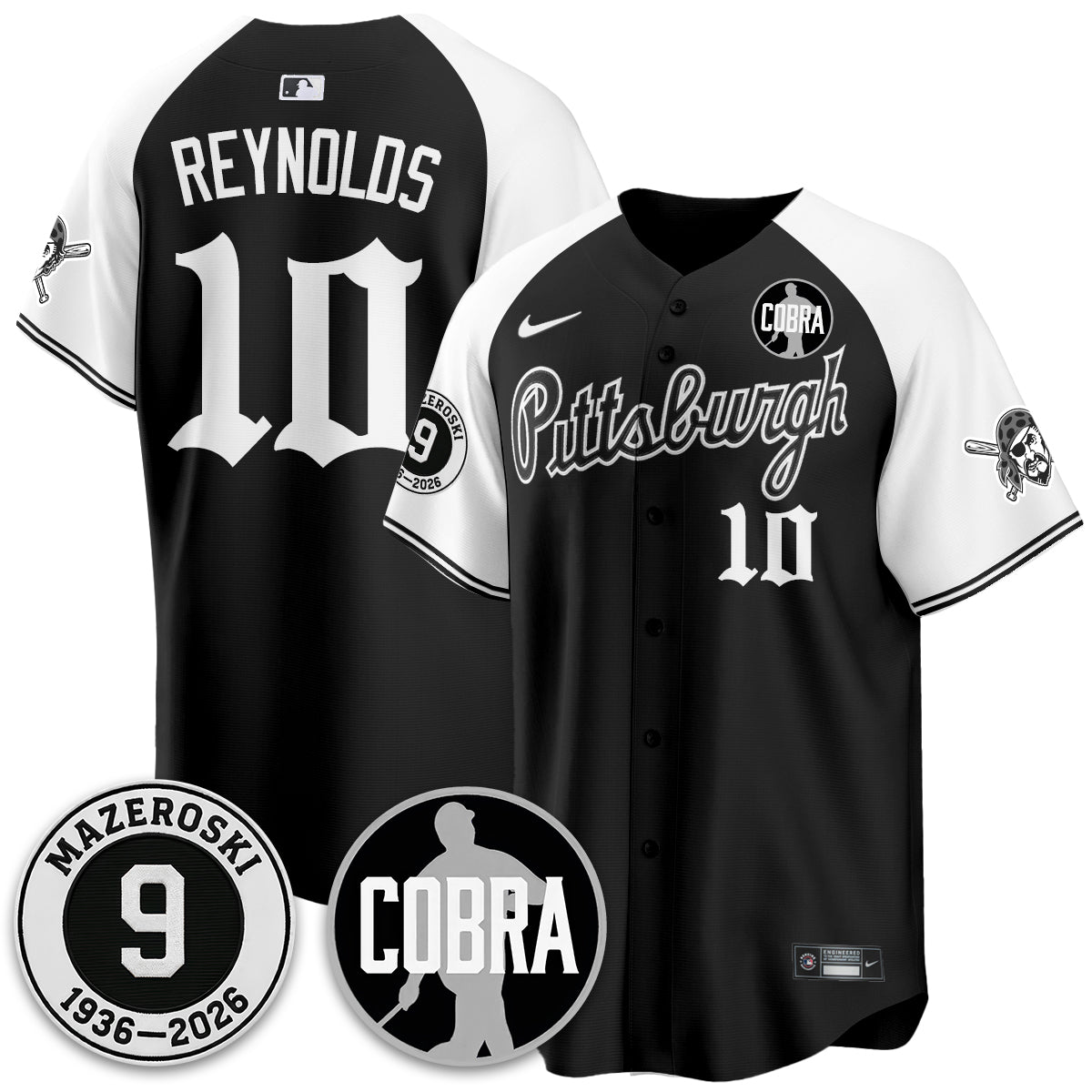 PIT Memories Vapor Limited Gothic Jersey - Bill Mazeroski Patch - Stitched