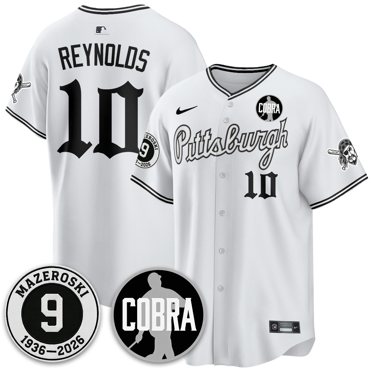 PIT Memories Vapor Limited Gothic Jersey - Bill Mazeroski Patch - Stitched