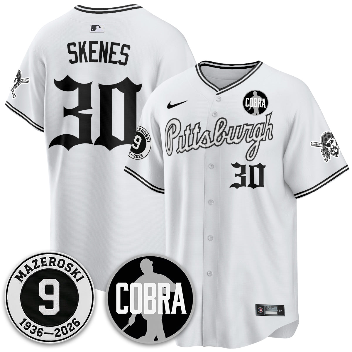 PIT Memories Vapor Limited Gothic Jersey - Bill Mazeroski Patch - Stitched