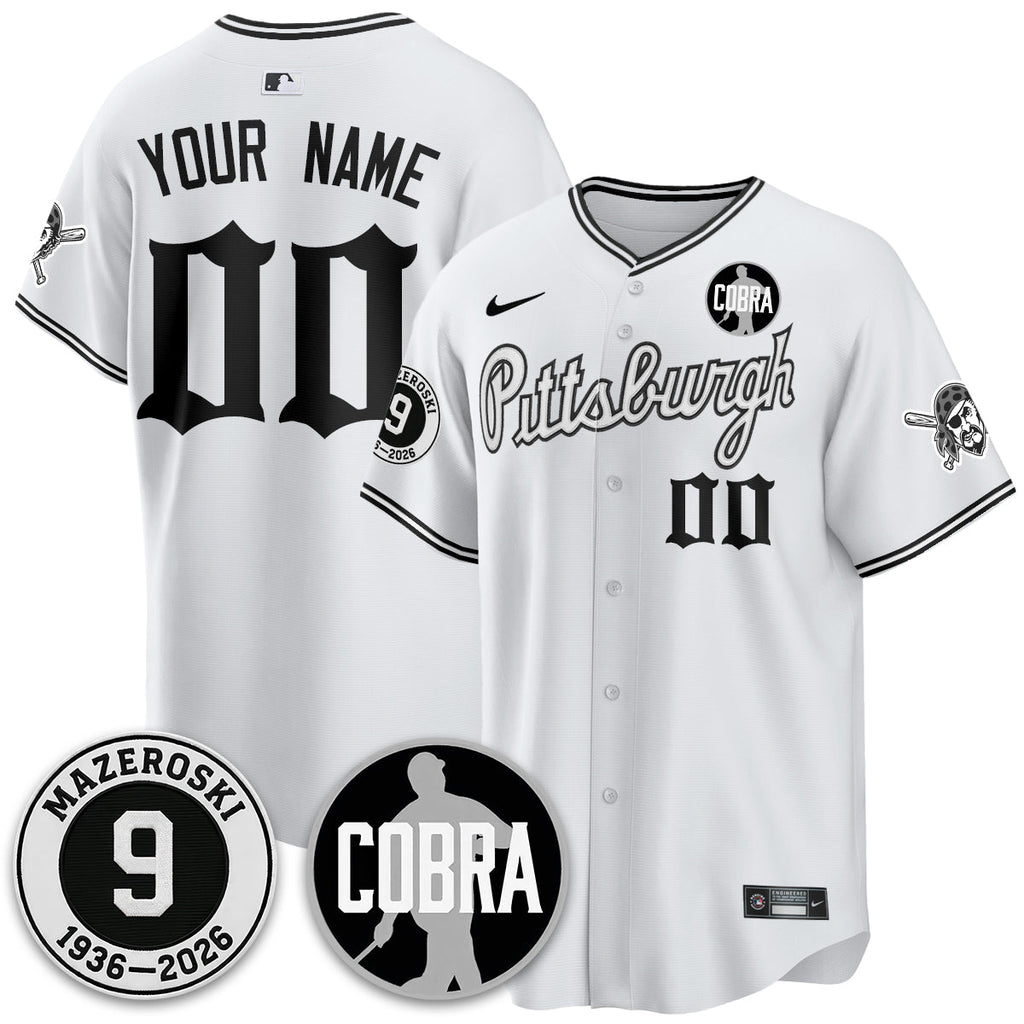 PIT Memories Vapor Limited Gothic Jersey - Bill Mazeroski Patch - Stitched