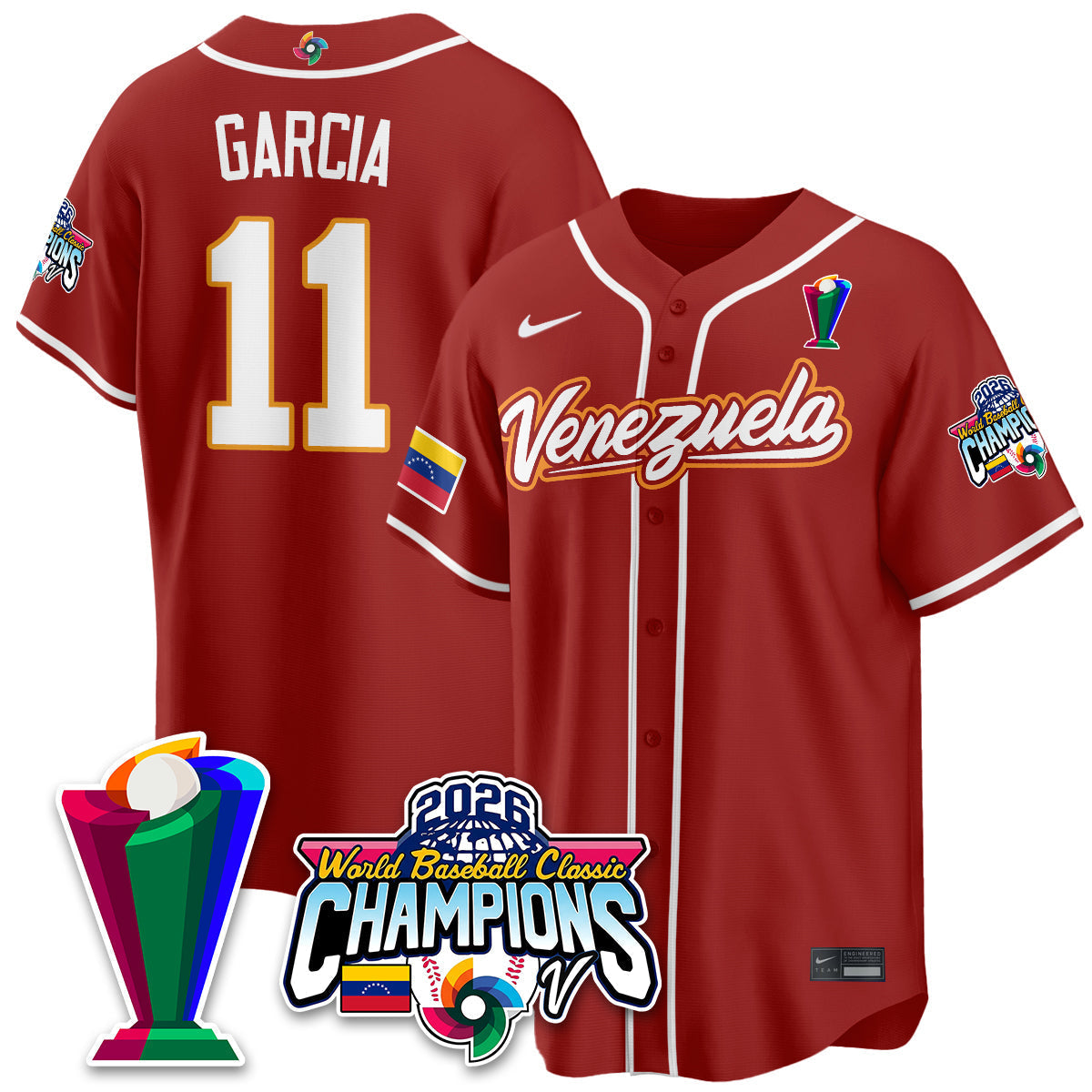 Venezuela Baseball 2026 World Baseball Classic Champions Limited Jersey V2 - Stitched
