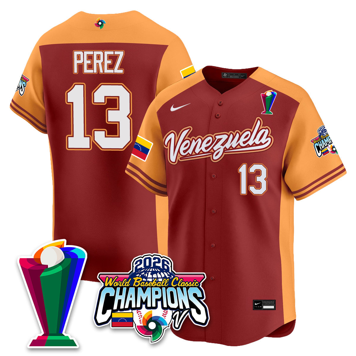 Venezuela Baseball 2026 World Baseball Classic Champions Limited Jersey V2 - Stitched