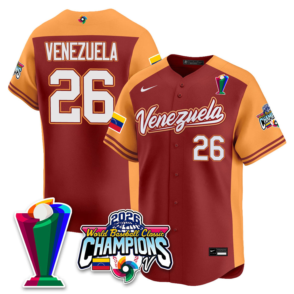 Venezuela Baseball 2026 World Baseball Classic Champions Limited Jersey V2 - Stitched