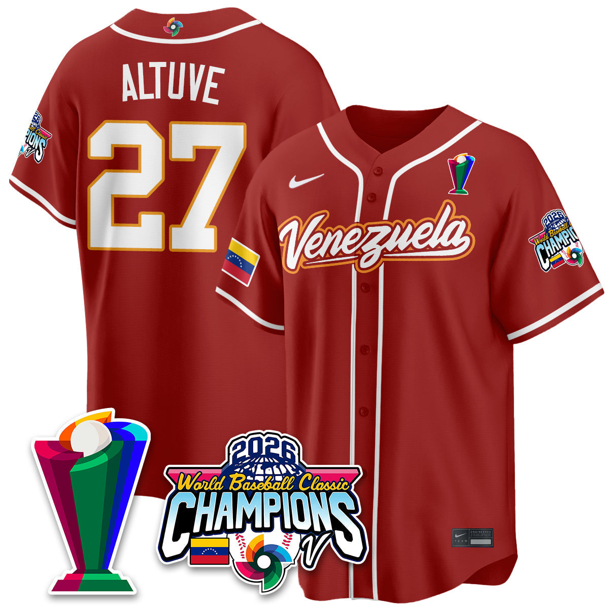 Venezuela Baseball 2026 World Baseball Classic Champions Limited Jersey V2 - Stitched