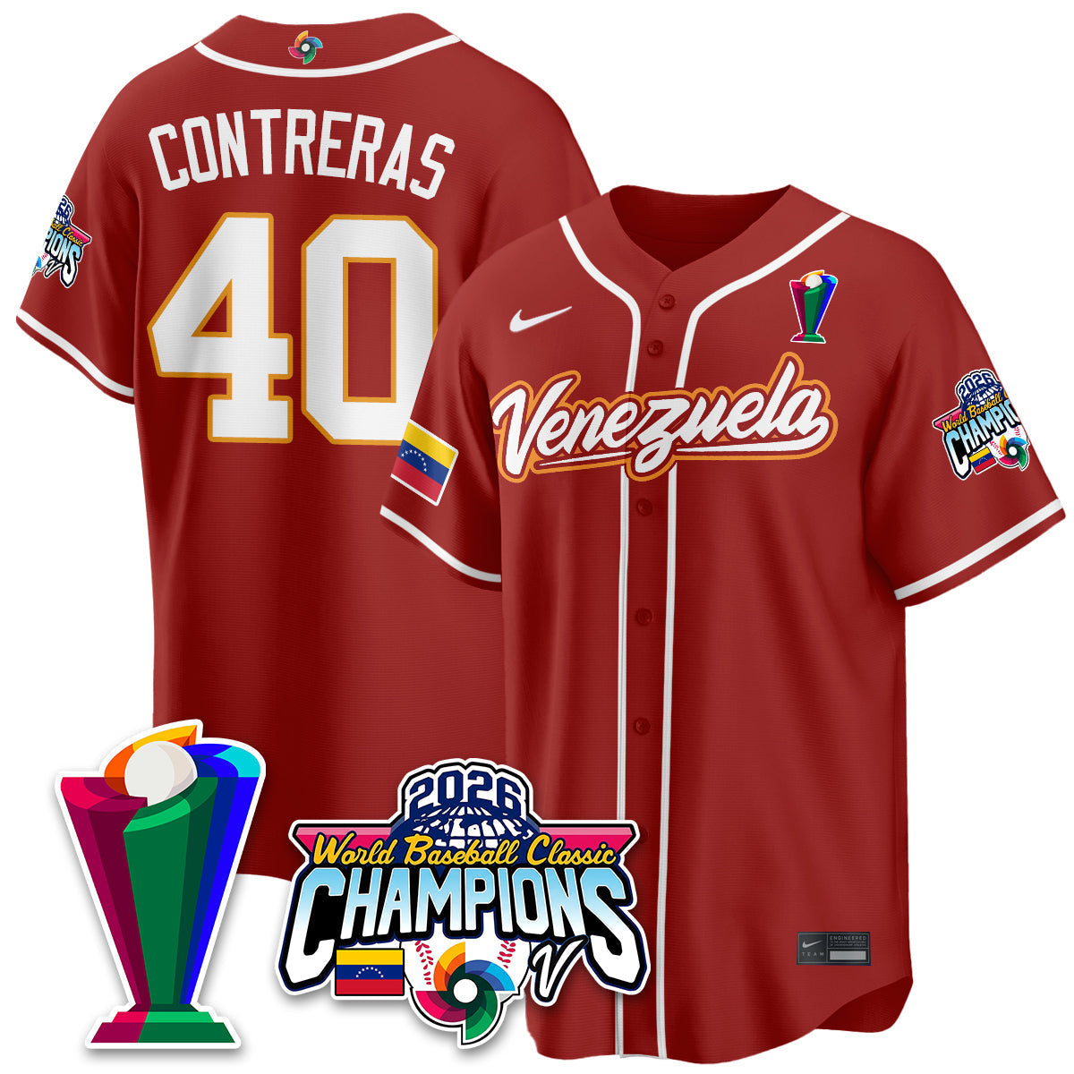 Venezuela Baseball 2026 World Baseball Classic Champions Limited Jersey V2 - Stitched