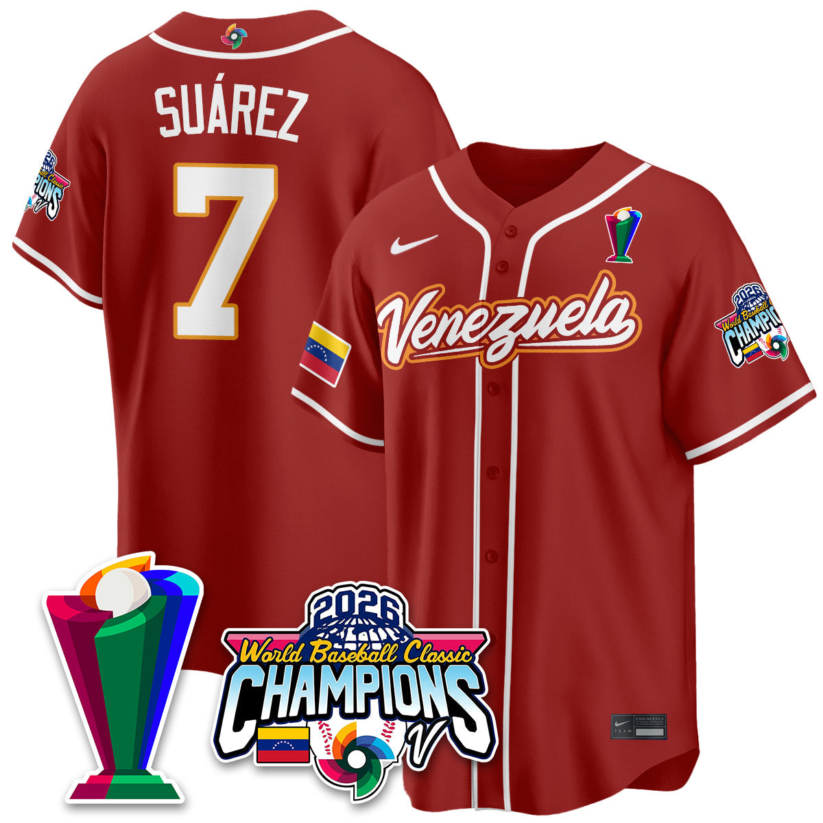 Venezuela Baseball 2026 World Baseball Classic Champions Limited Jersey V2 - Stitched