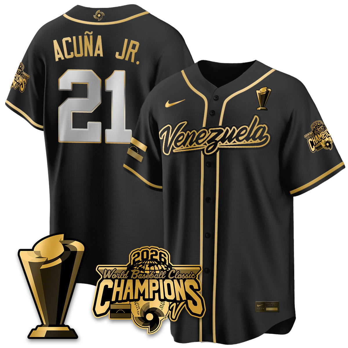 Venezuela Baseball 2026 World Baseball Classic Champions Limited Jersey V2 - Stitched