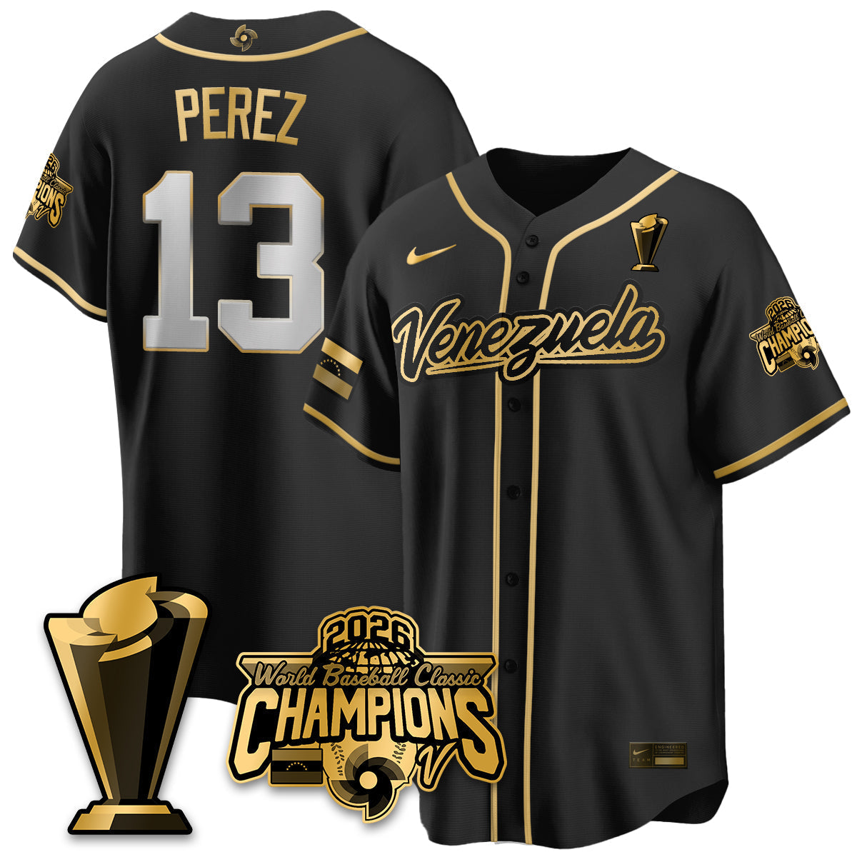 Venezuela Baseball 2026 World Baseball Classic Champions Limited Jersey V2 - Stitched