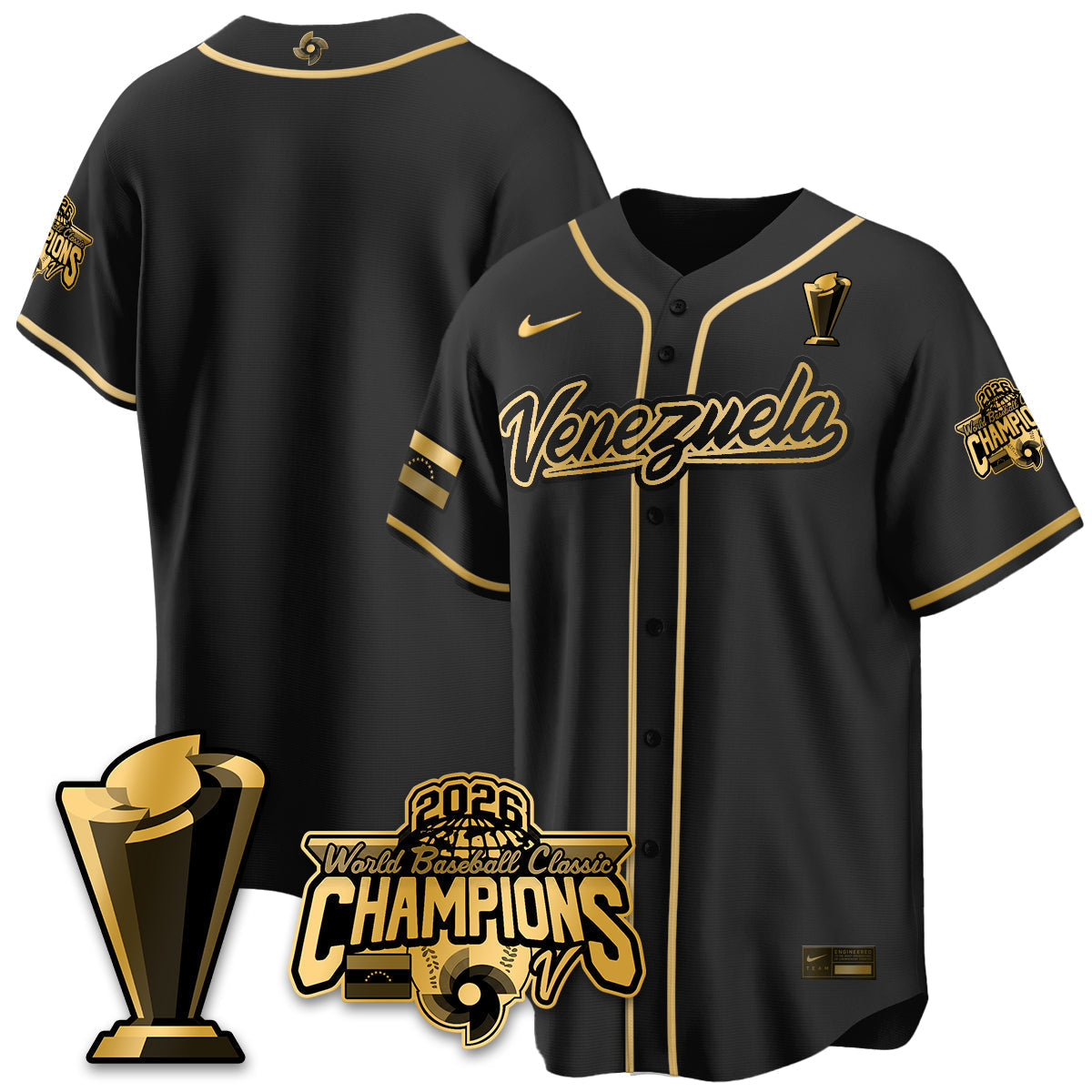 Venezuela Baseball 2026 World Baseball Classic Champions Limited Jersey V2 - Stitched