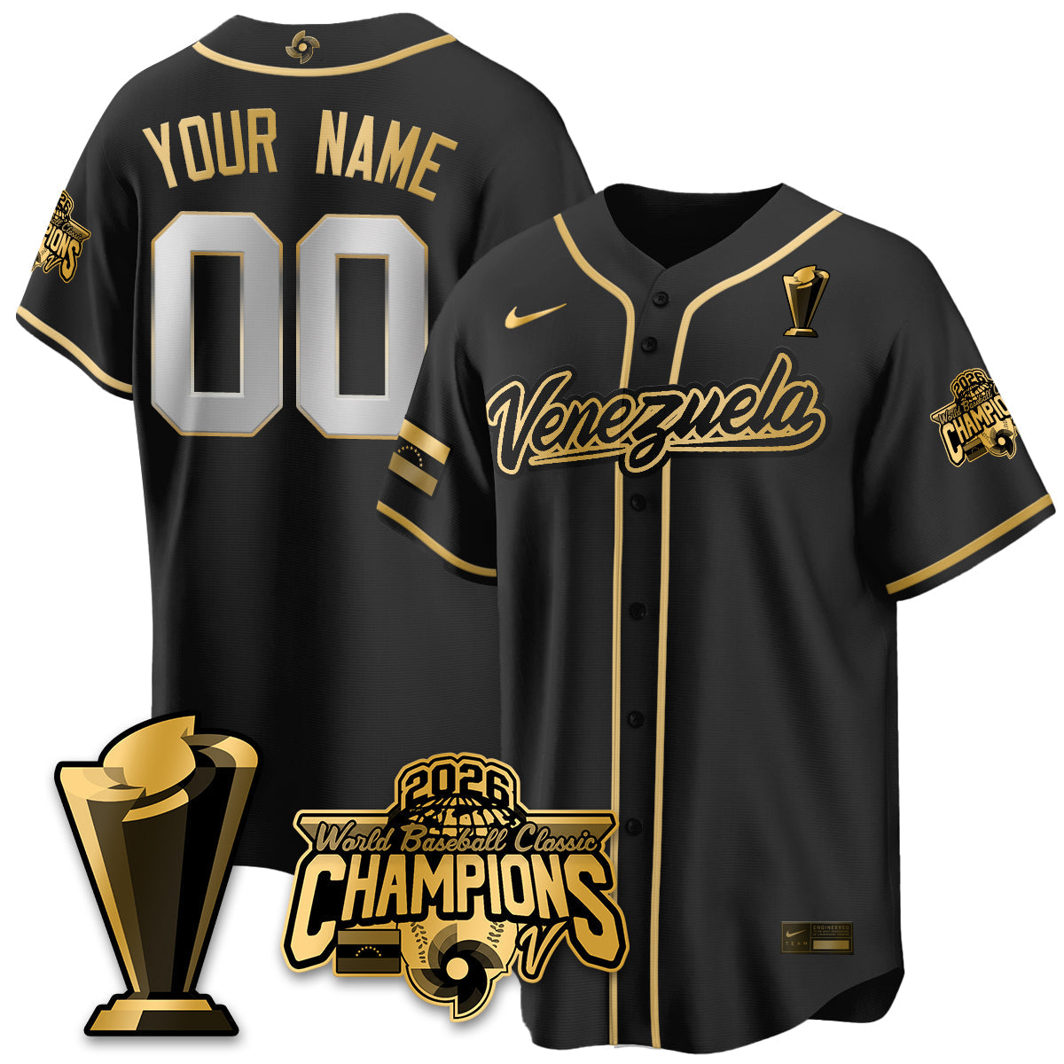 Venezuela Baseball 2026 World Baseball Classic Champions Limited Jersey V2 - Stitched