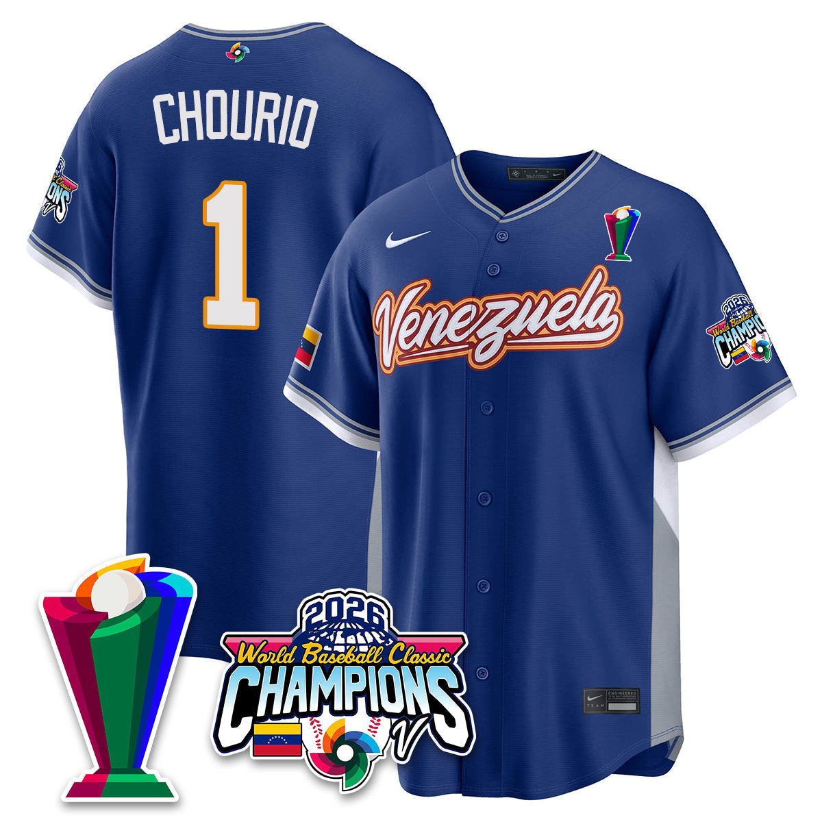 Venezuela Baseball 2026 World Baseball Classic Champions Limited Jersey V2 - Stitched