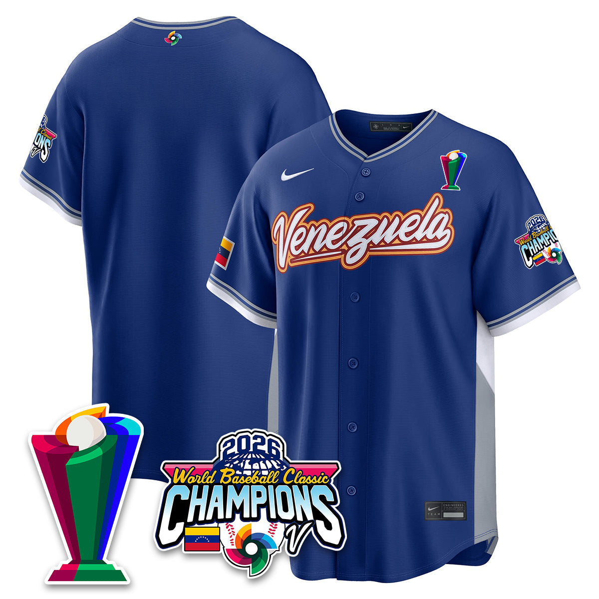 Venezuela Baseball 2026 World Baseball Classic Champions Limited Jersey V2 - Stitched