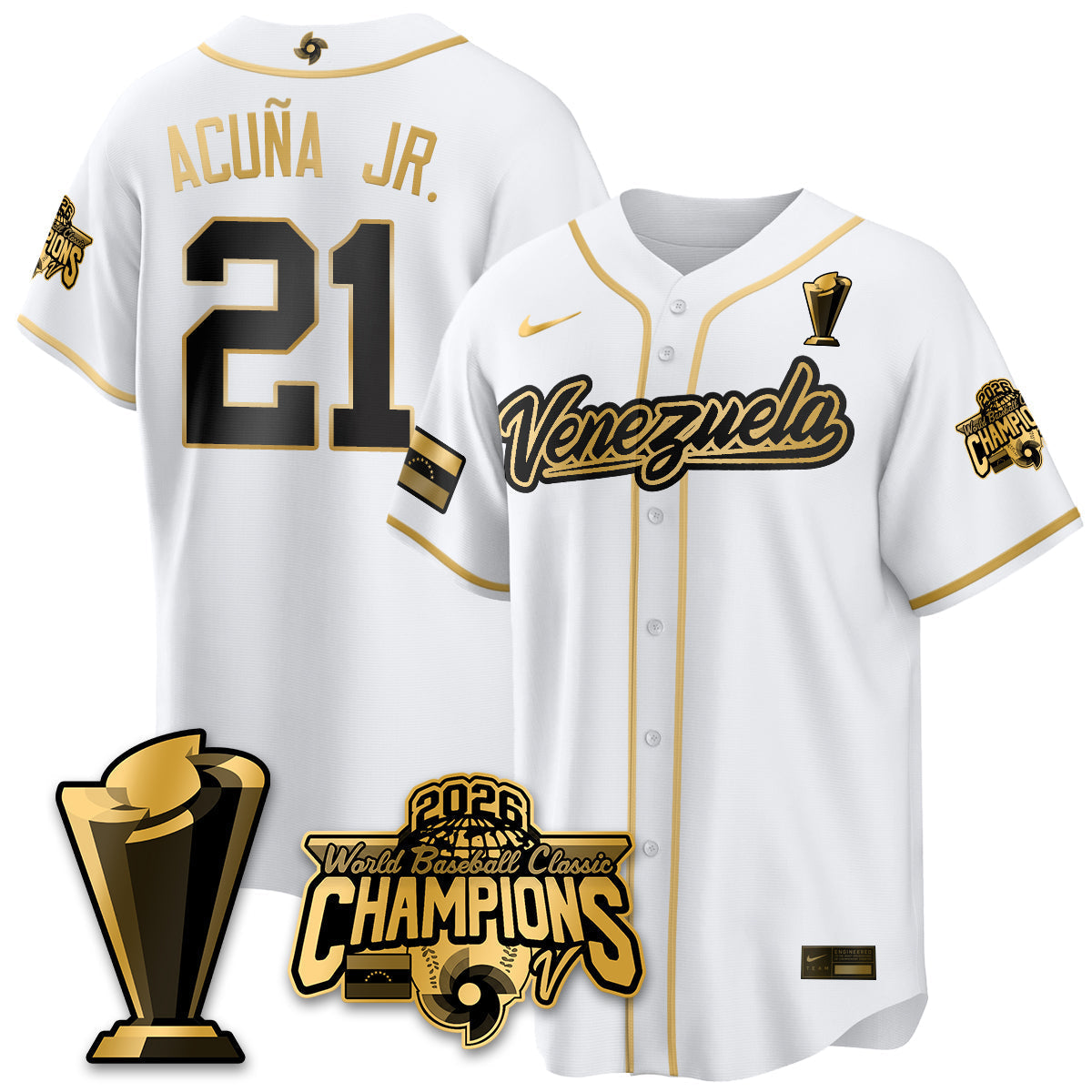 Venezuela Baseball 2026 World Baseball Classic Champions Limited Jersey V2 - Stitched