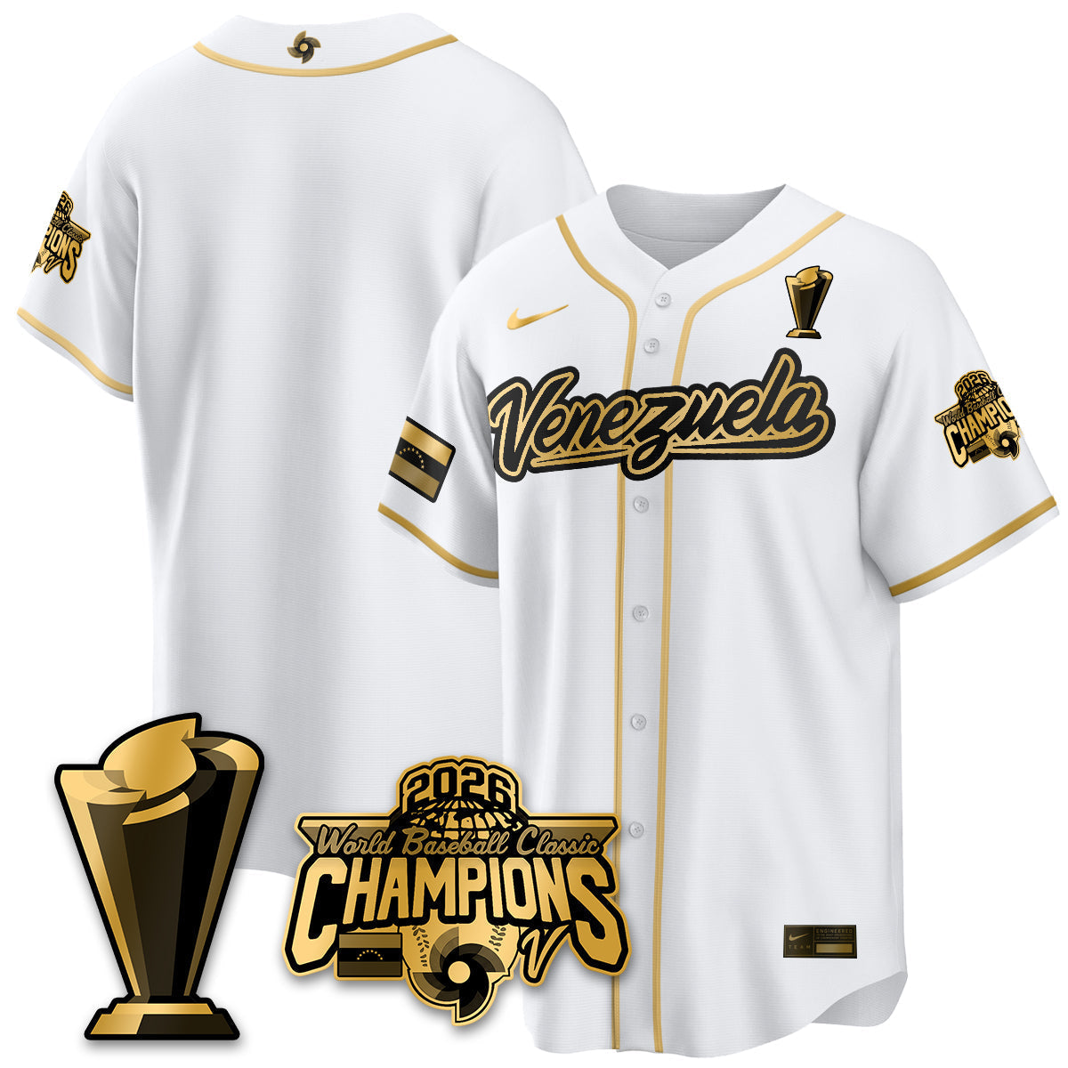 Venezuela Baseball 2026 World Baseball Classic Champions Limited Jersey V2 - Stitched