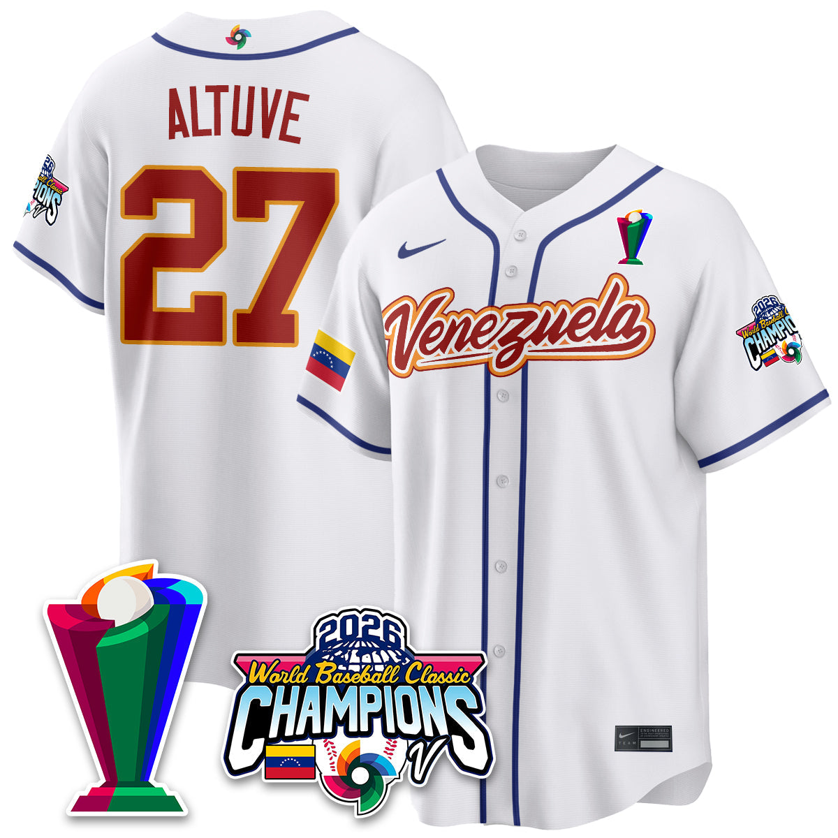 Venezuela Baseball 2026 World Baseball Classic Champions Limited Jersey V2 - Stitched