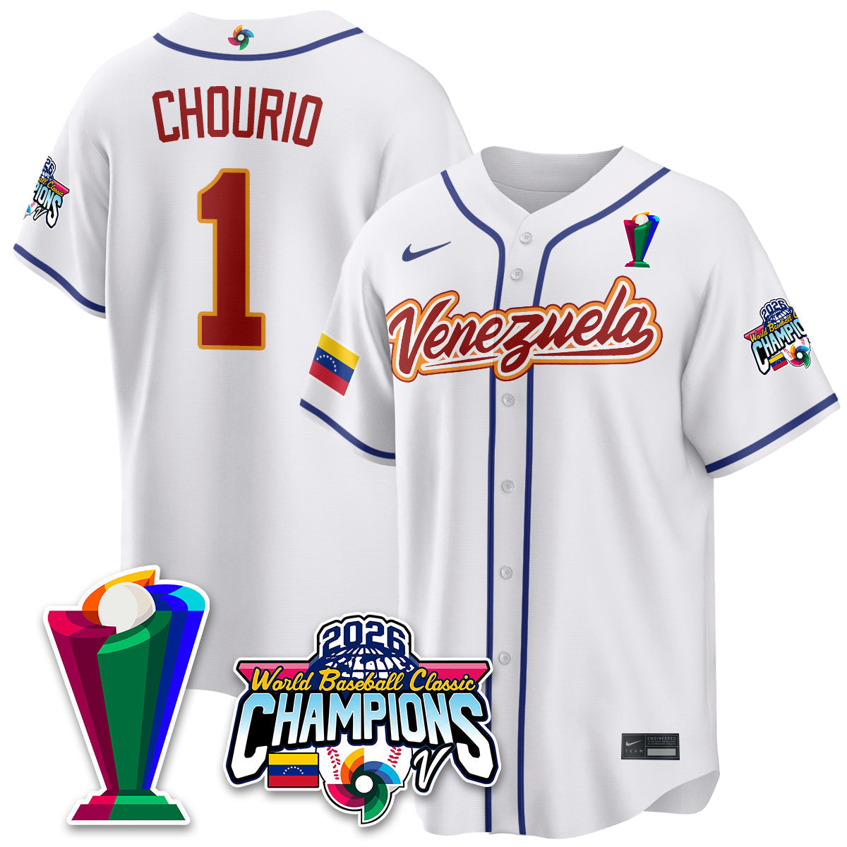 Venezuela Baseball 2026 World Baseball Classic Champions Limited Jersey V2 - Stitched