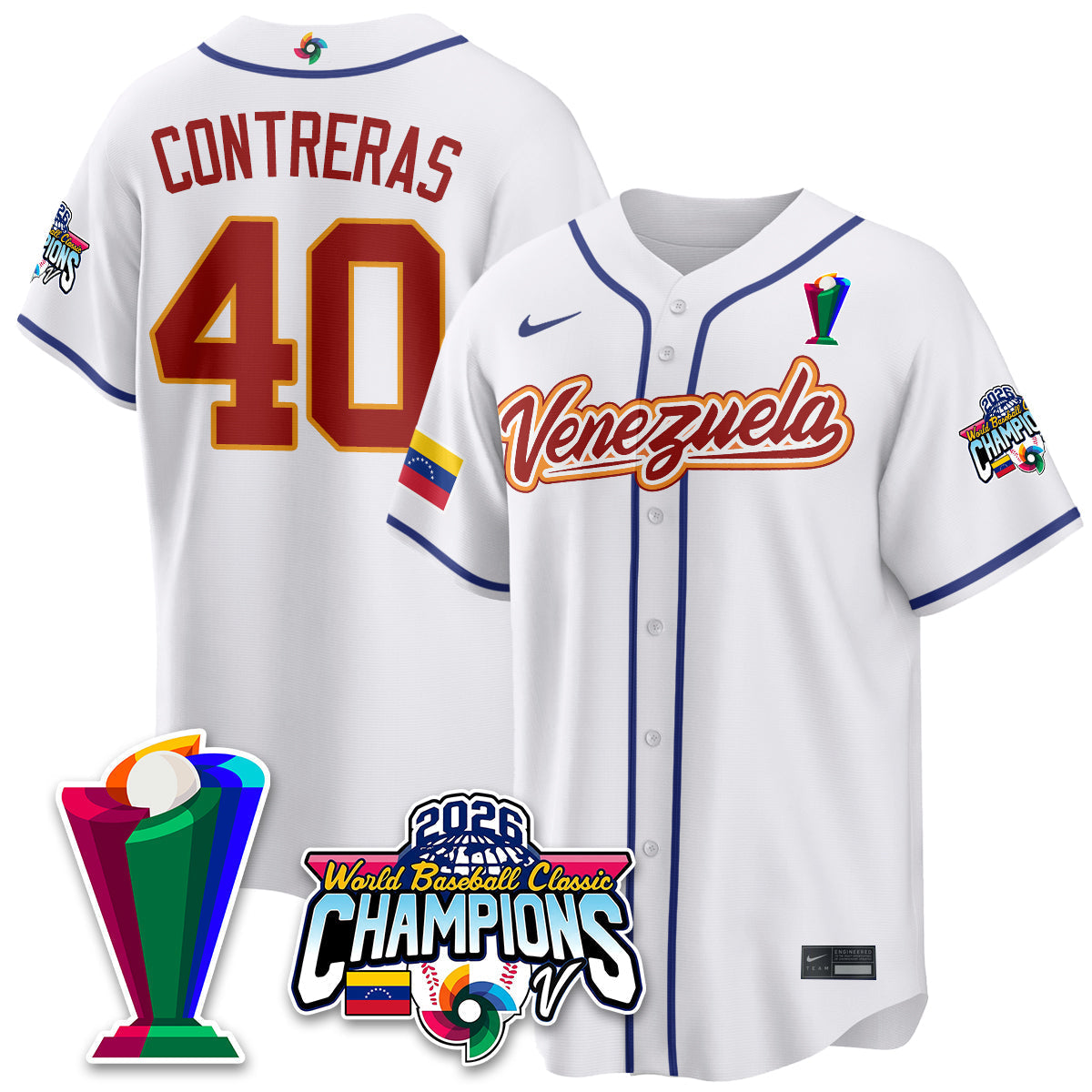 Venezuela Baseball 2026 World Baseball Classic Champions Limited Jersey V2 - Stitched
