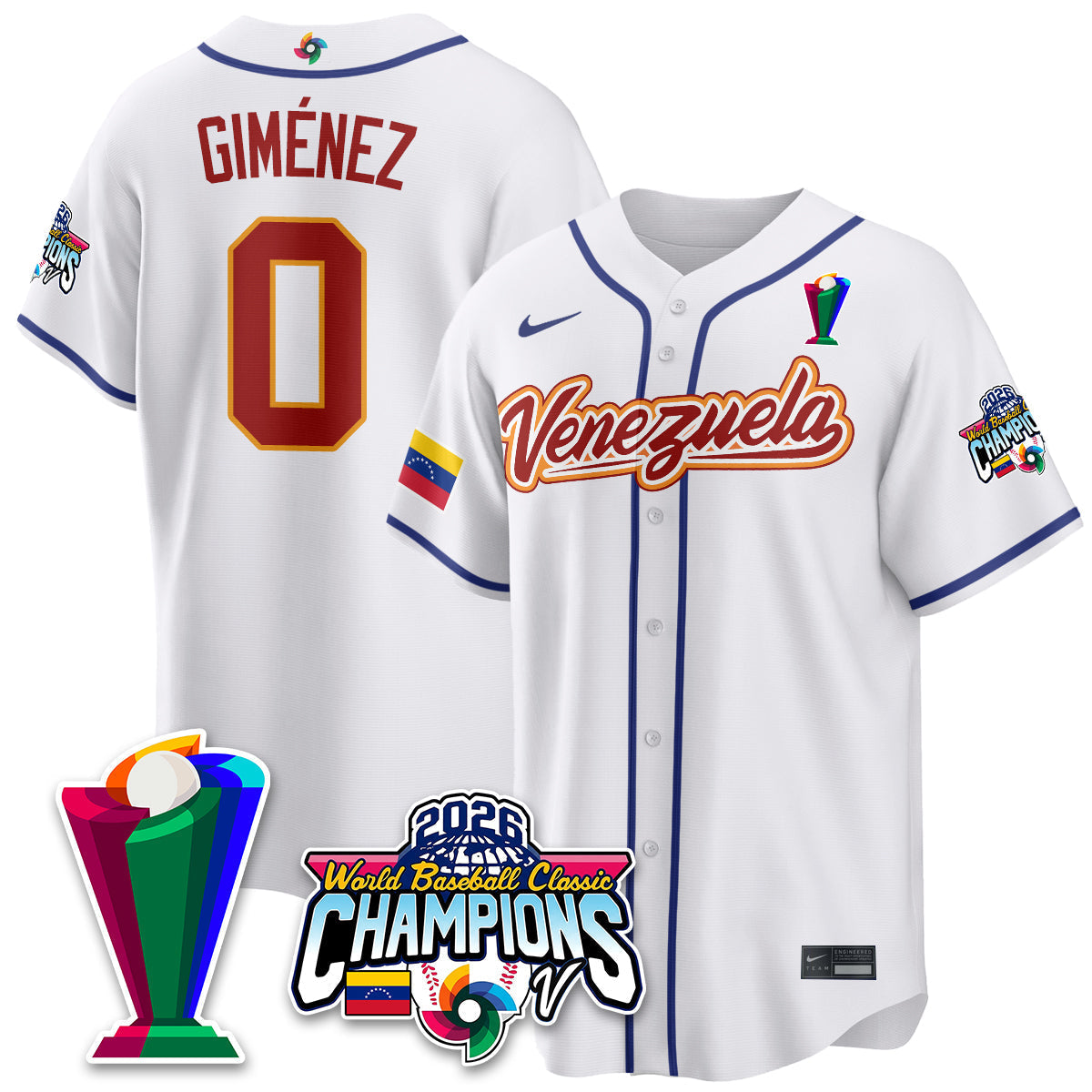 Venezuela Baseball 2026 World Baseball Classic Champions Limited Jersey V2 - Stitched