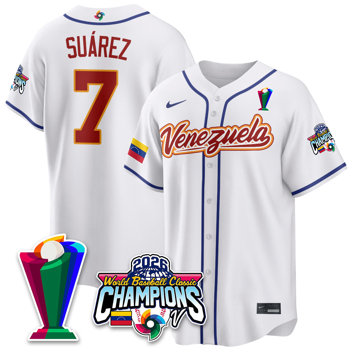 Venezuela Baseball 2026 World Baseball Classic Champions Limited Jersey V2 - Stitched