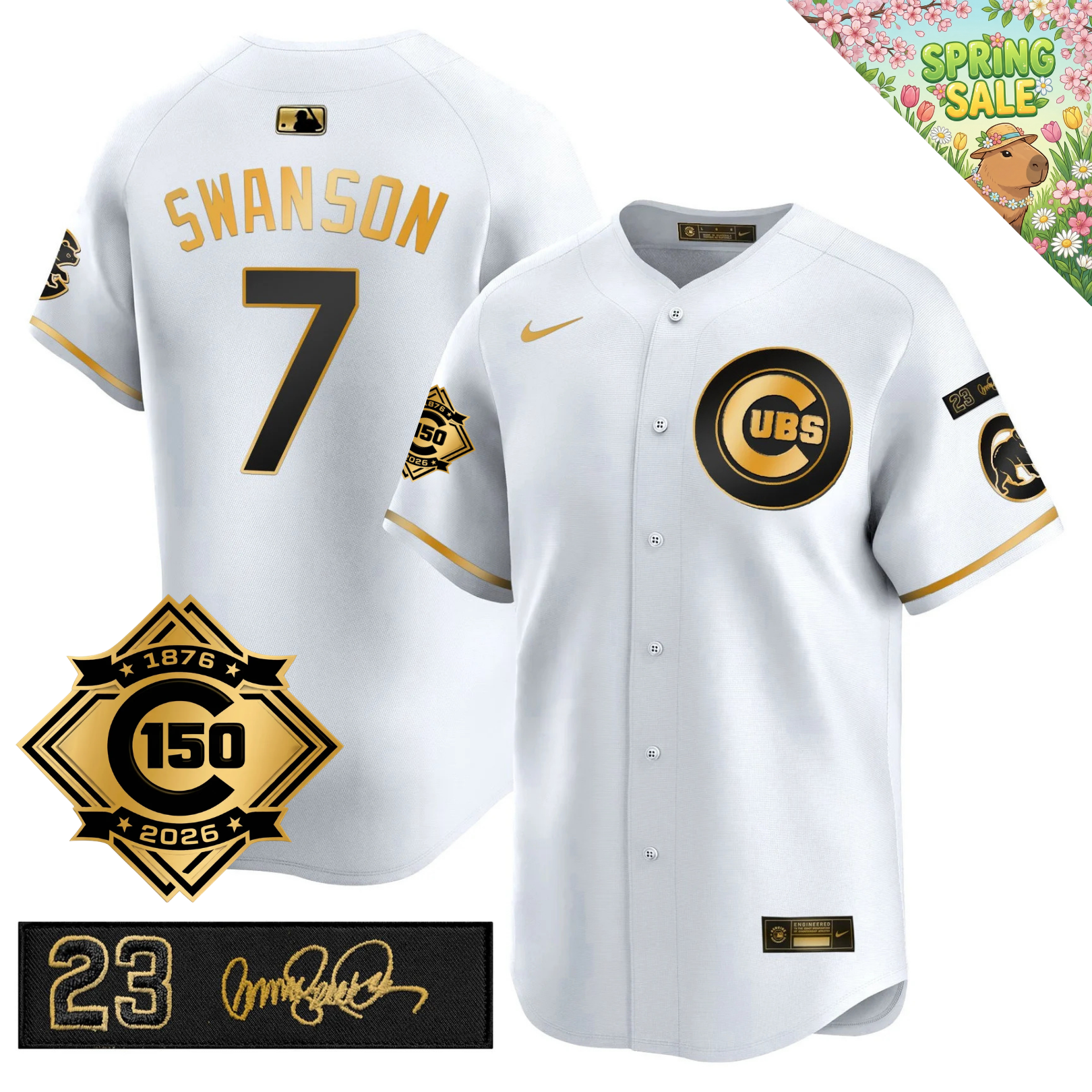 CHC 150th Anniversary & 'Ryne Sandberg Tribute' Limited Gold Jersey - Stitched