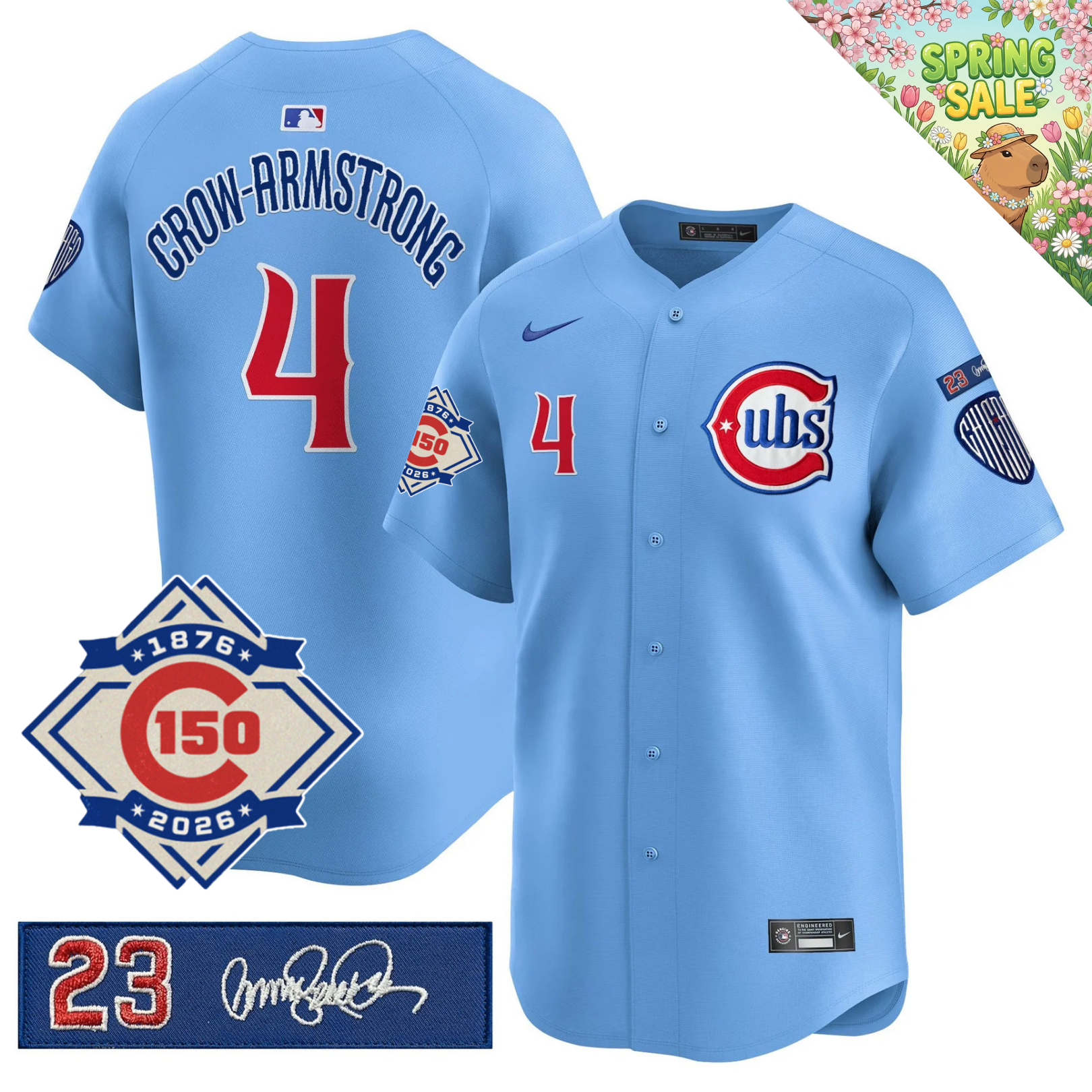 CHC 150th Anniversary & 'Ryne Sandberg Tribute' Limited Blue Jersey - Stitched