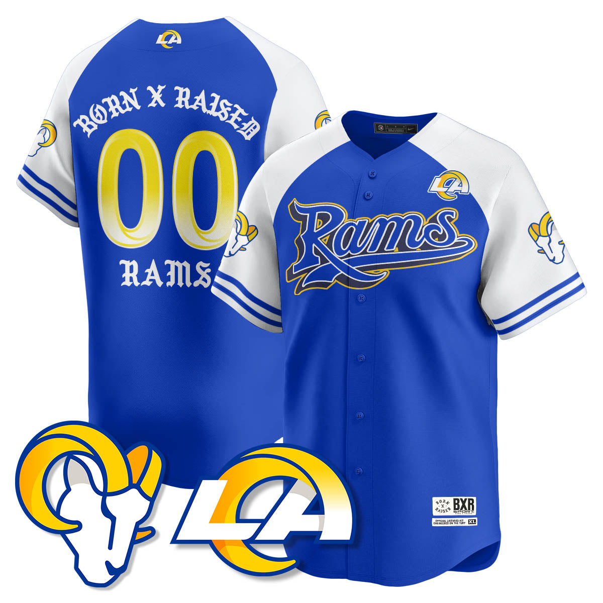 LAR Born x Raised Baseball Jersey - Stitched