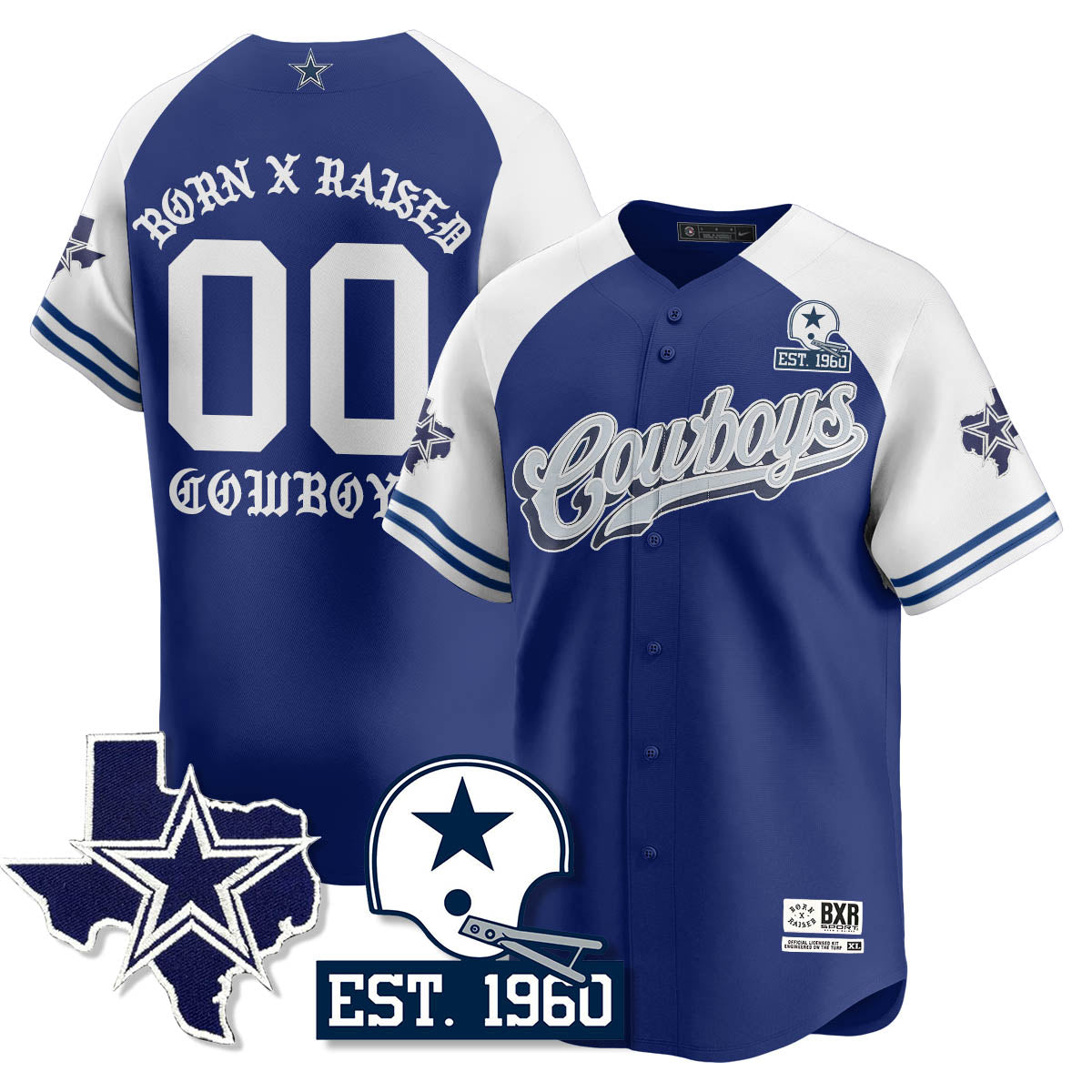 DAL Born x Raised Baseball Jersey - Stitched