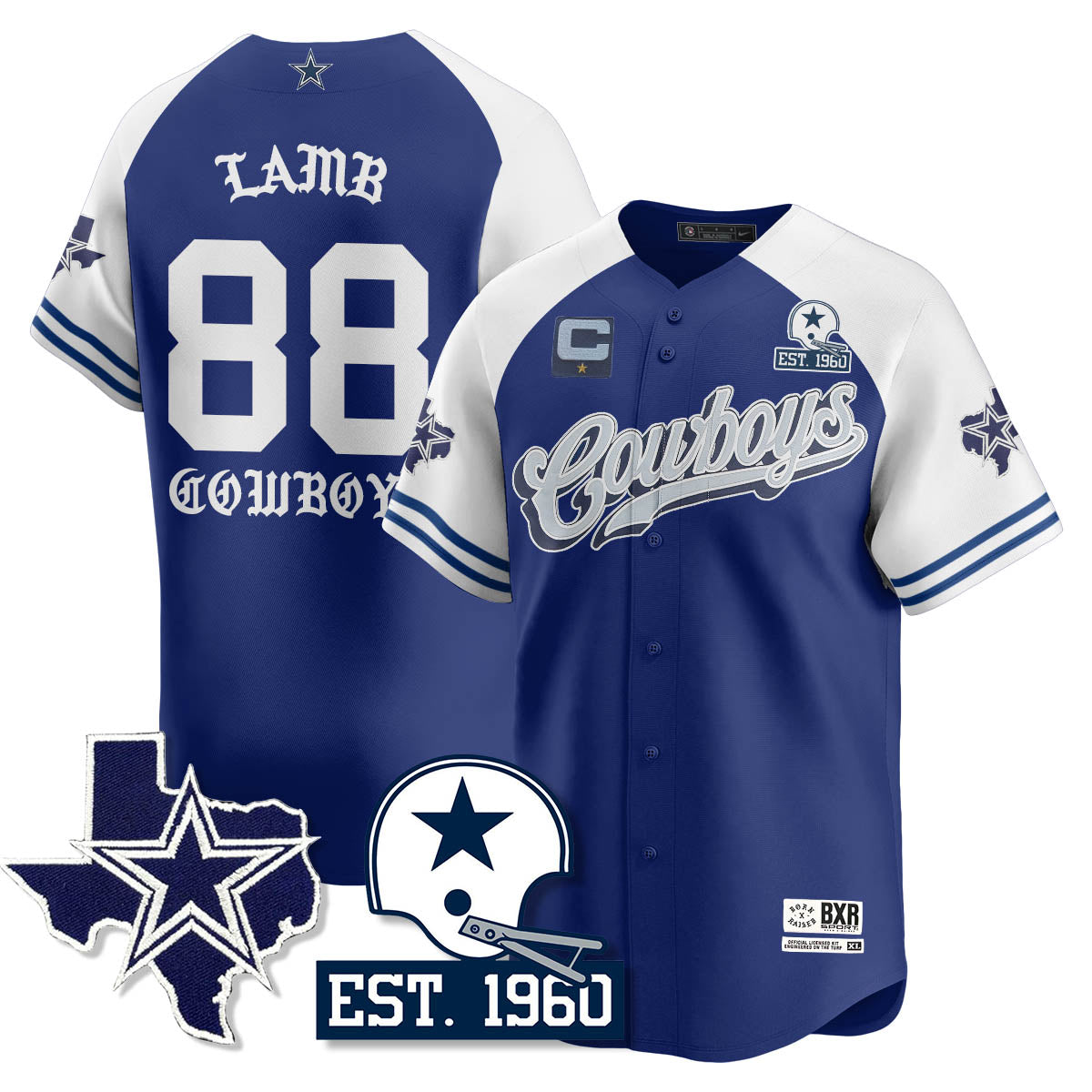 DAL Born x Raised Baseball Jersey - Stitched