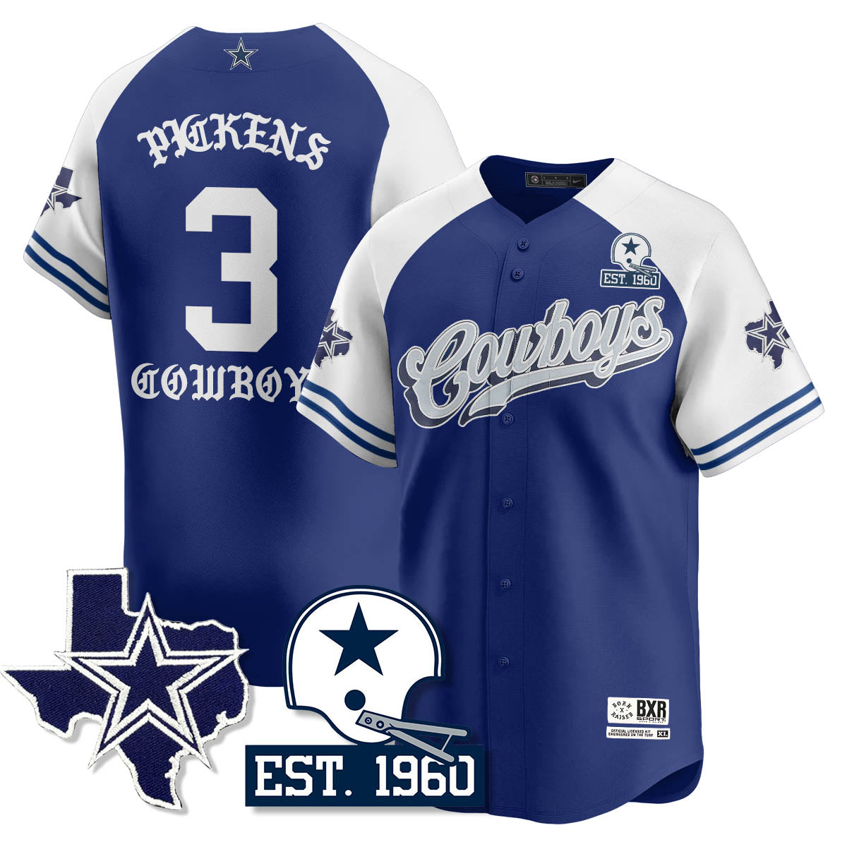 DAL Born x Raised Baseball Jersey - Stitched