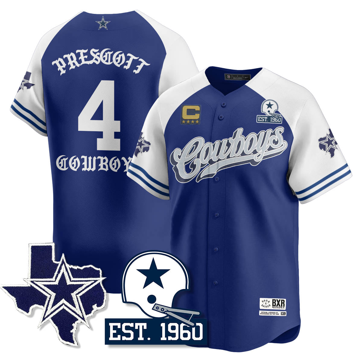 DAL Born x Raised Baseball Jersey - Stitched