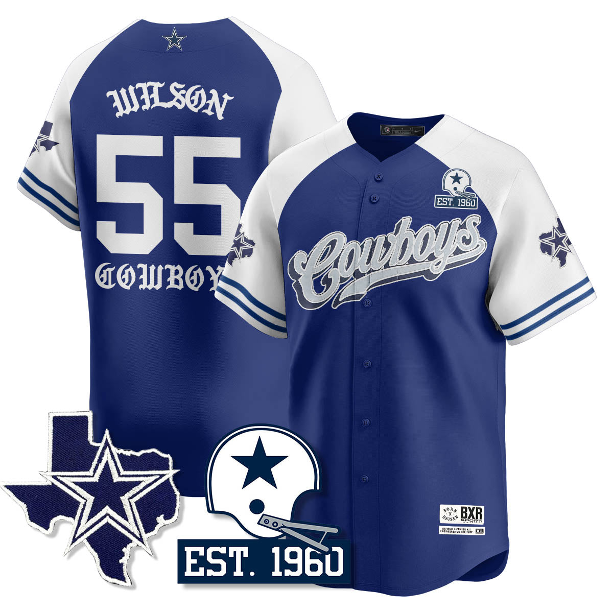 DAL Born x Raised Baseball Jersey - Stitched