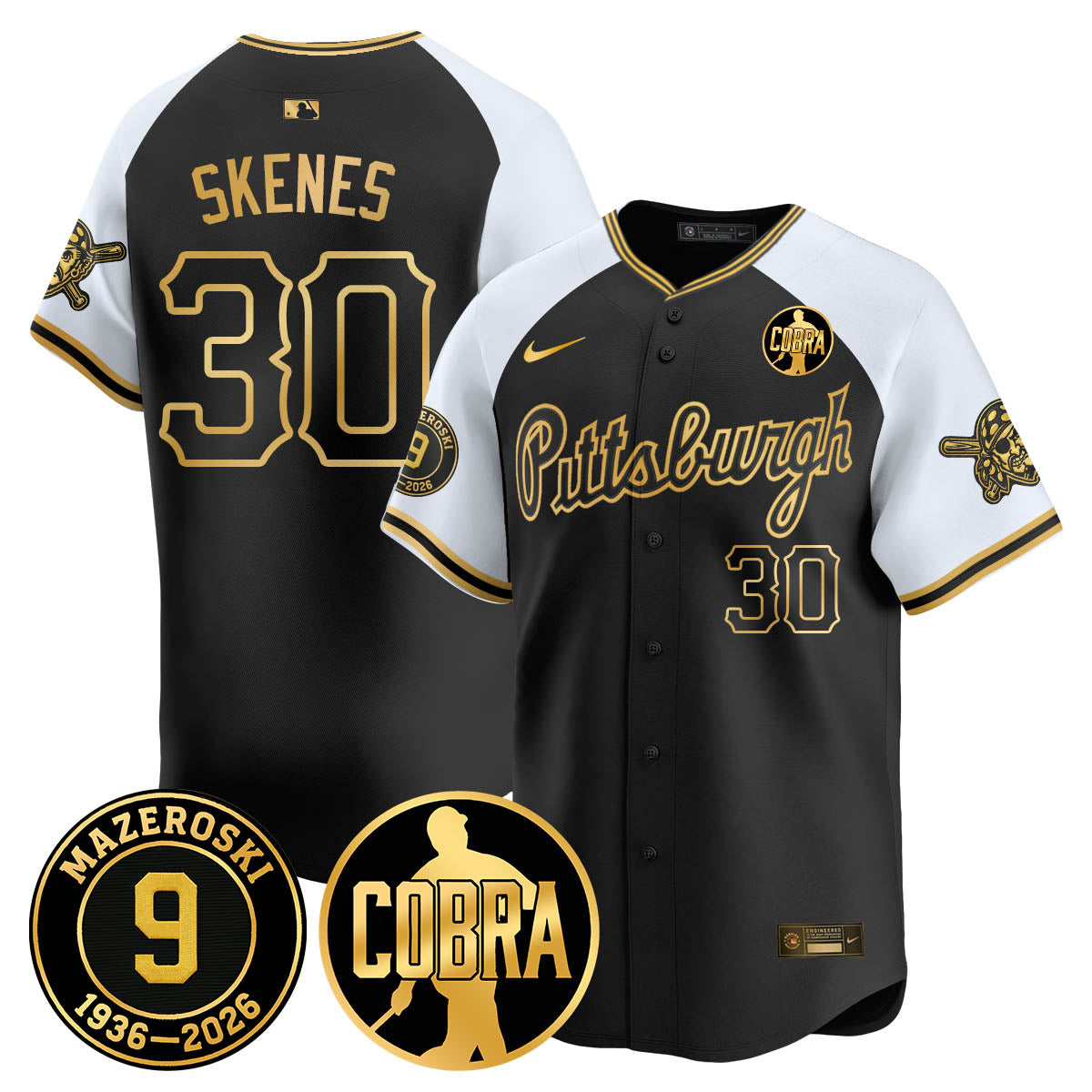 PIT Memories Vapor Limited Gold Jersey - Bill Mazeroski Patch - Stitched
