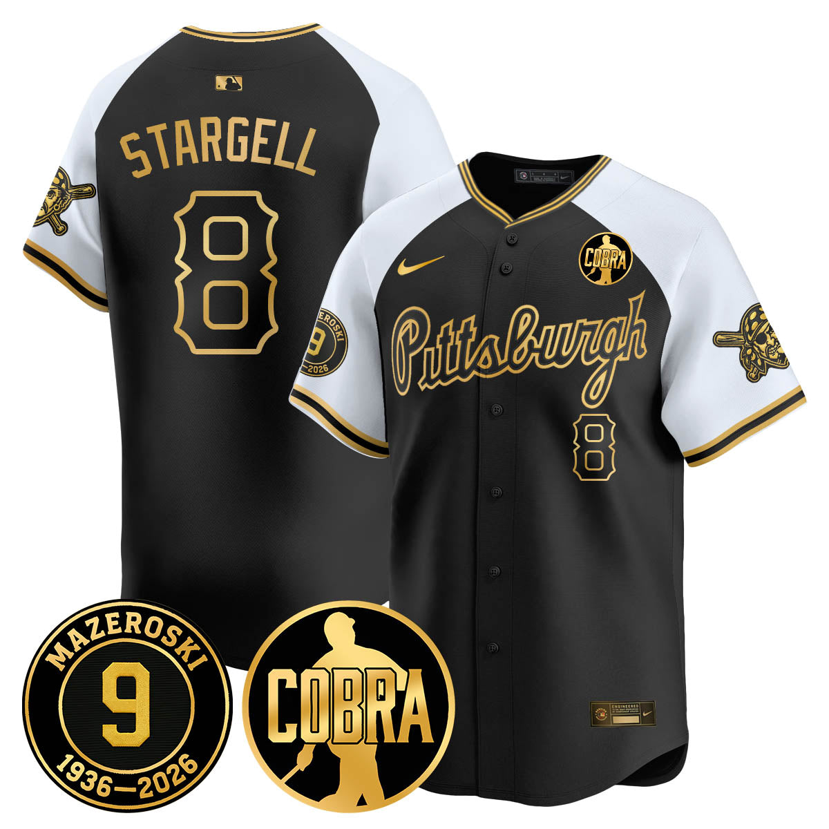 PIT Memories Vapor Limited Gold Jersey - Bill Mazeroski Patch - Stitched
