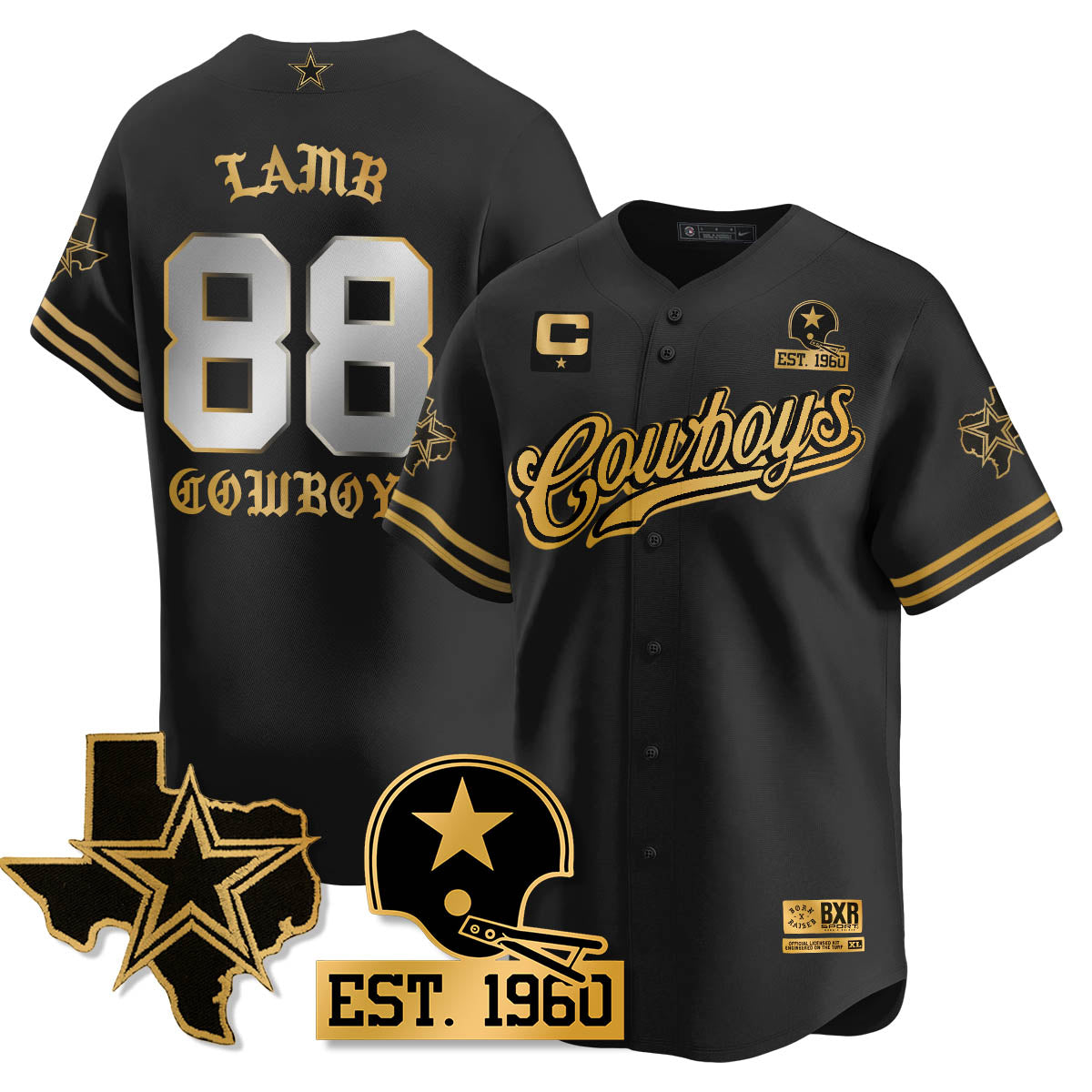 DAL Born x Raised Baseball Jersey - Stitched