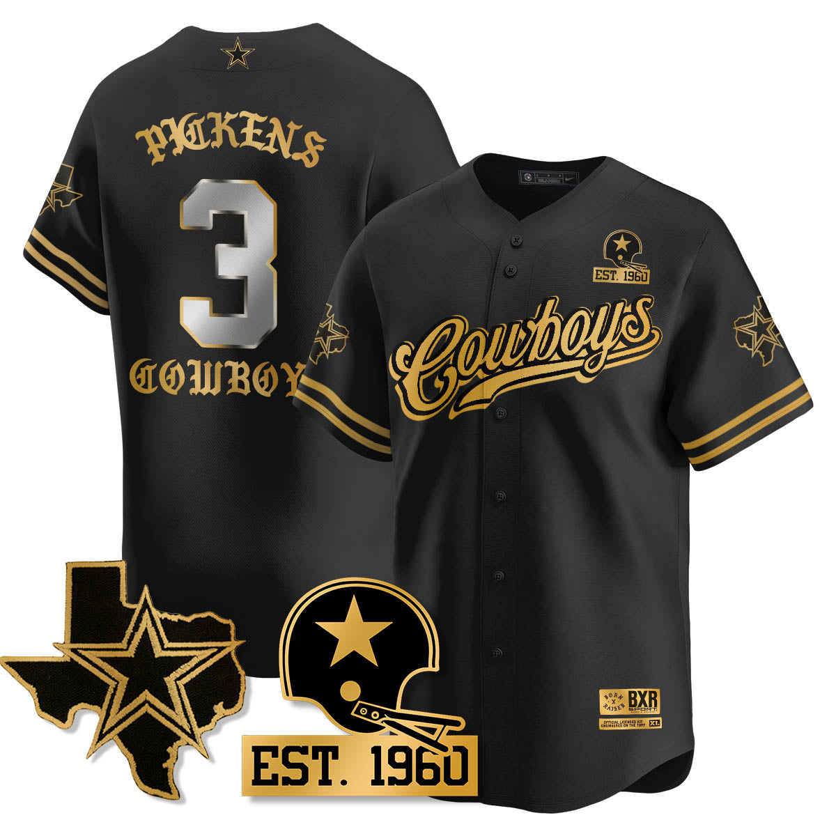 DAL Born x Raised Baseball Jersey - Stitched