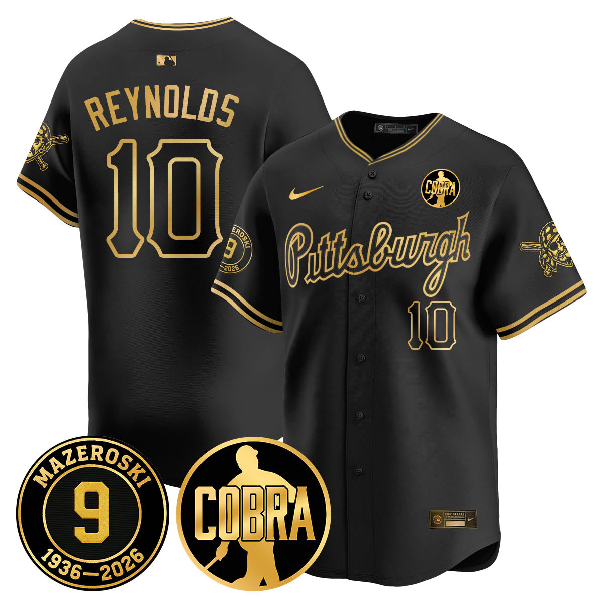 PIT Memories Vapor Limited Gold Jersey - Bill Mazeroski Patch - Stitched
