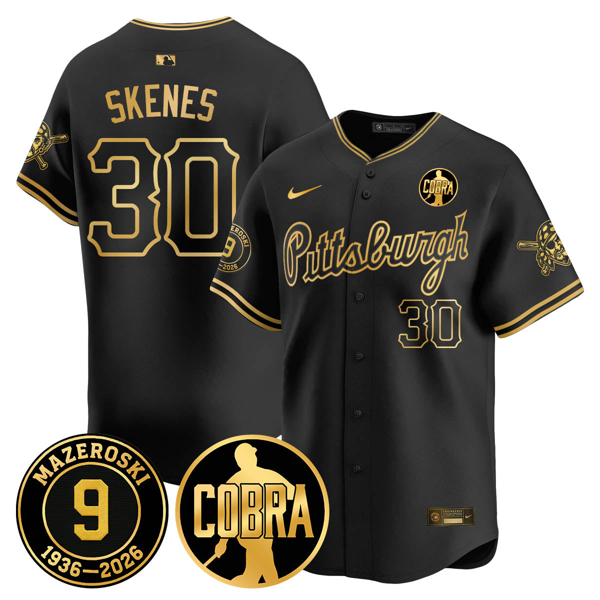 PIT Memories Vapor Limited Gold Jersey - Bill Mazeroski Patch - Stitched