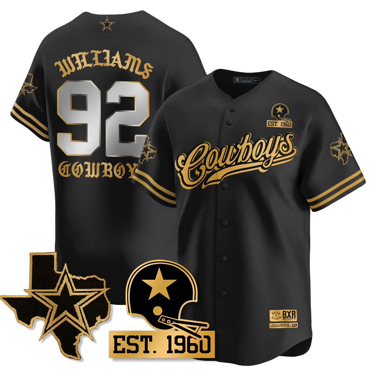 DAL Born x Raised Baseball Jersey - Stitched