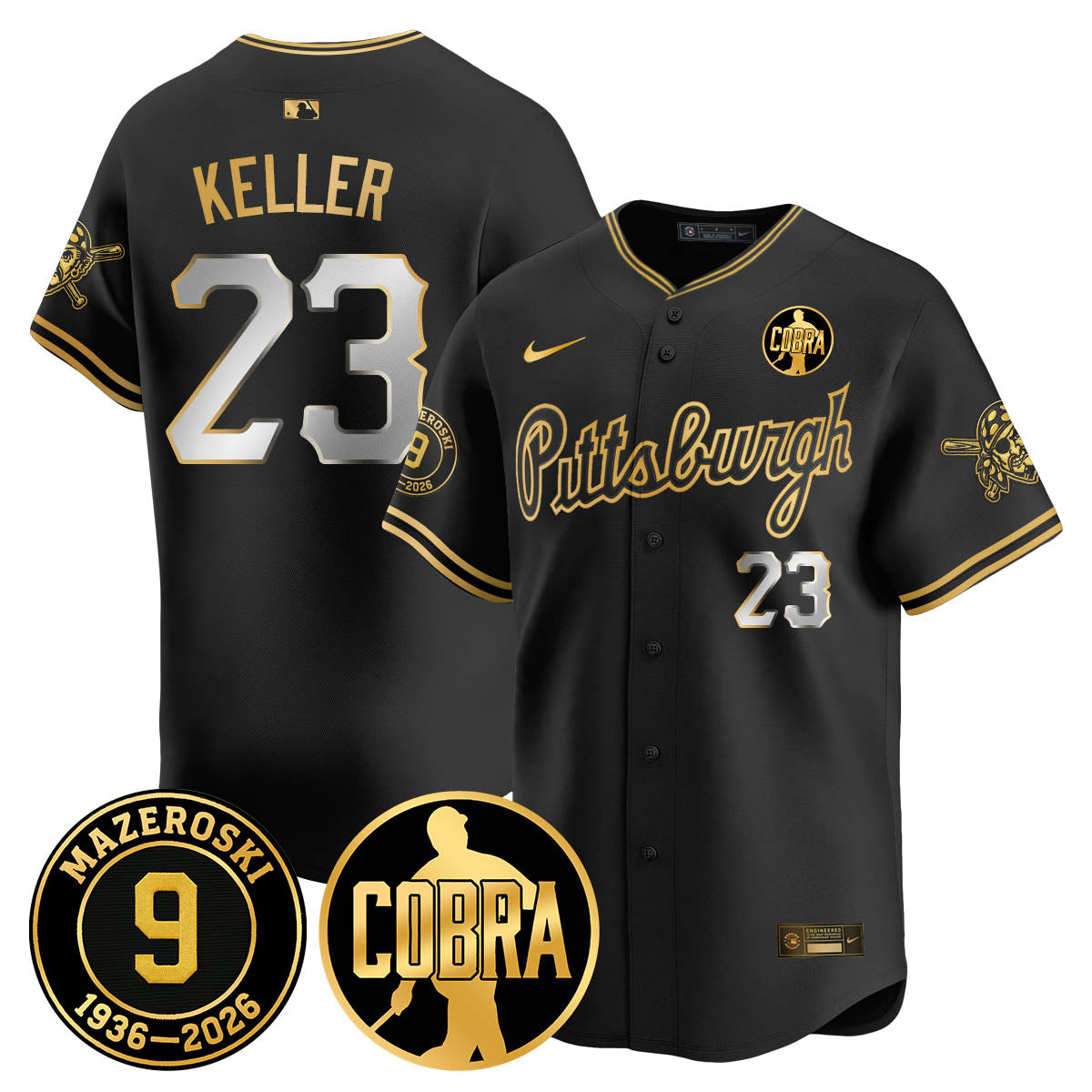 PIT Memories Vapor Limited Gold Jersey - Bill Mazeroski Patch - Stitched