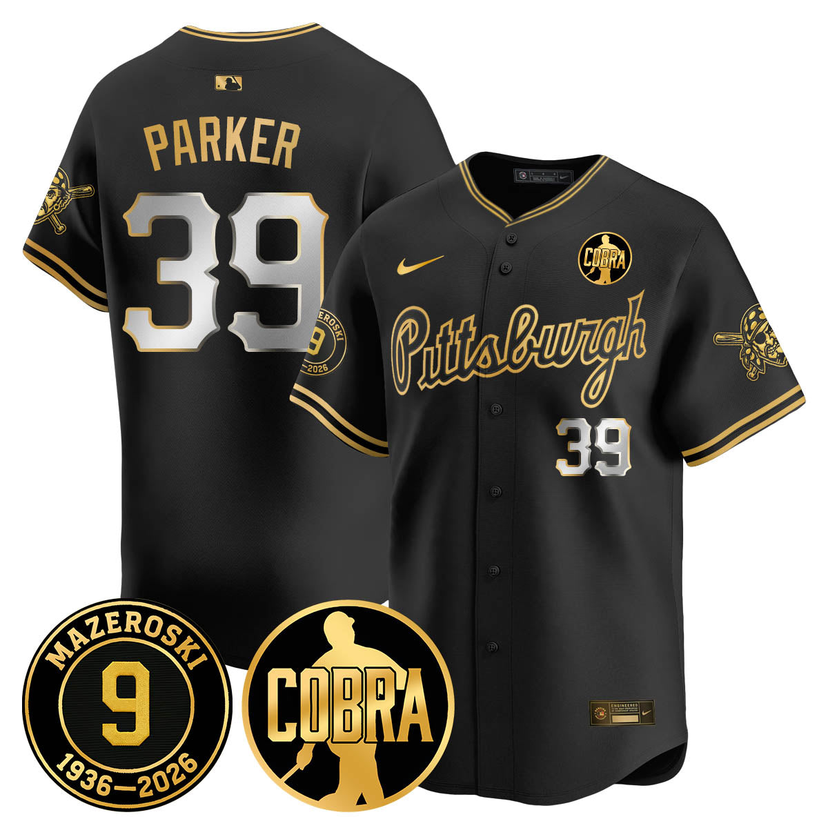 PIT Memories Vapor Limited Gold Jersey - Bill Mazeroski Patch - Stitched
