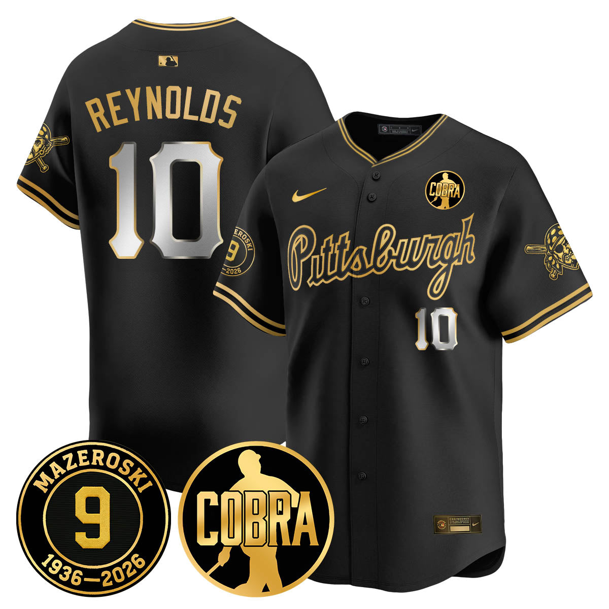 PIT Memories Vapor Limited Gold Jersey - Bill Mazeroski Patch - Stitched