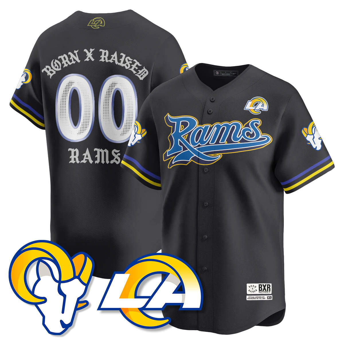 LAR Born x Raised Baseball Jersey - Stitched
