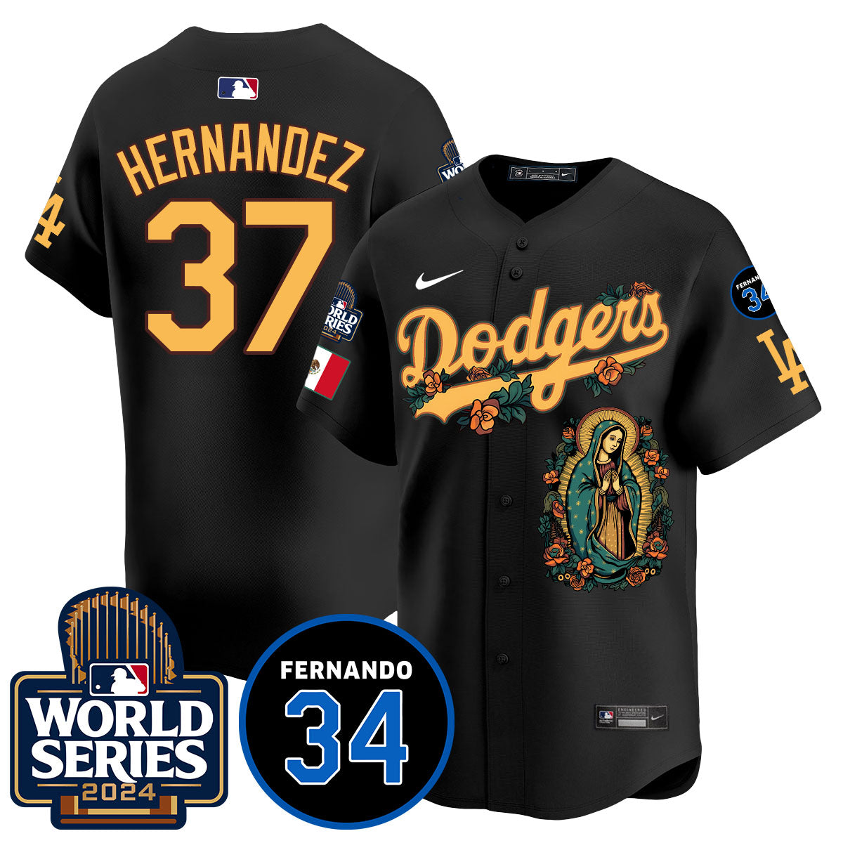 Dodgers Guadalupe - Fernando Valenzuela Memorial Jersey - Stitched