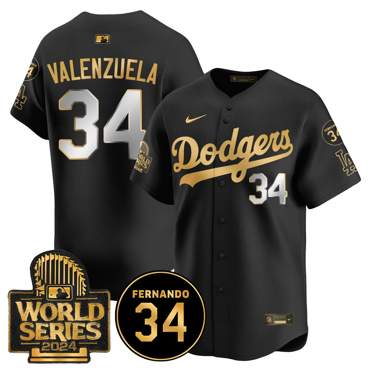 Dodgers Fernando Valenzuela Memorial Jersey - Stitched